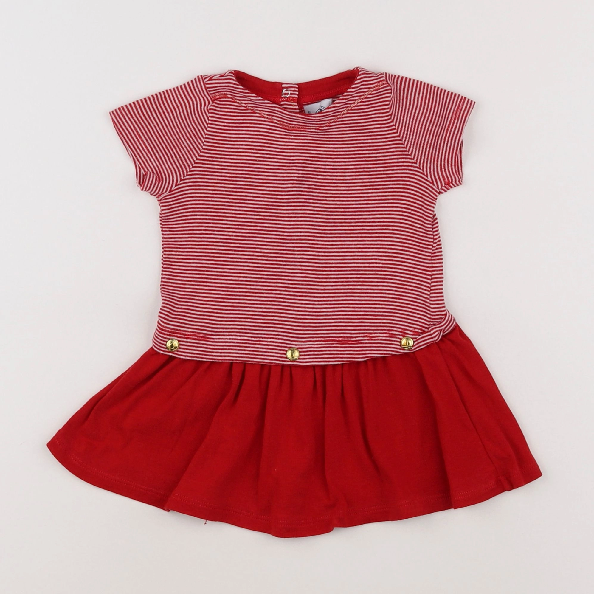 Petit Bateau - robe rouge - 6 mois
