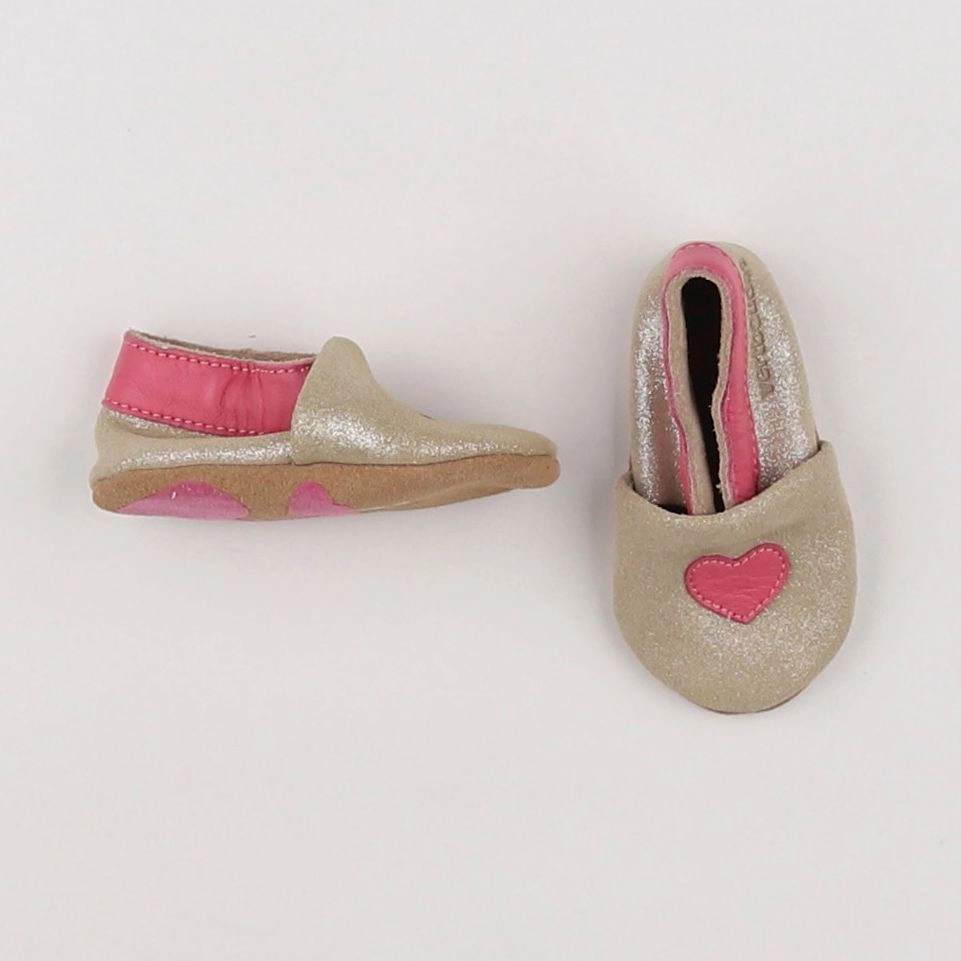 Vertbaudet - chaussons or, rose - pointure 16/17