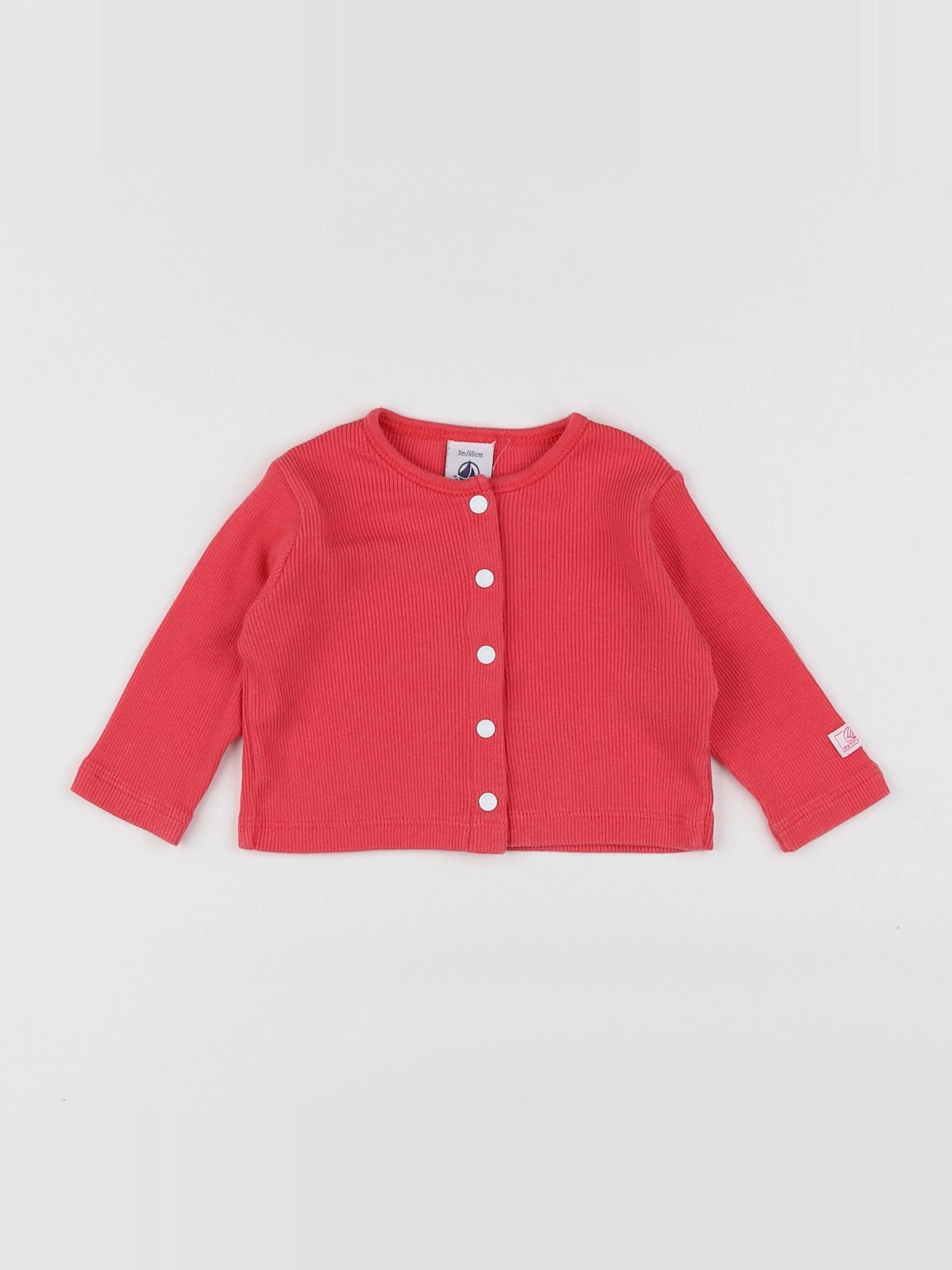 Petit Bateau - gilet rose - 3 mois