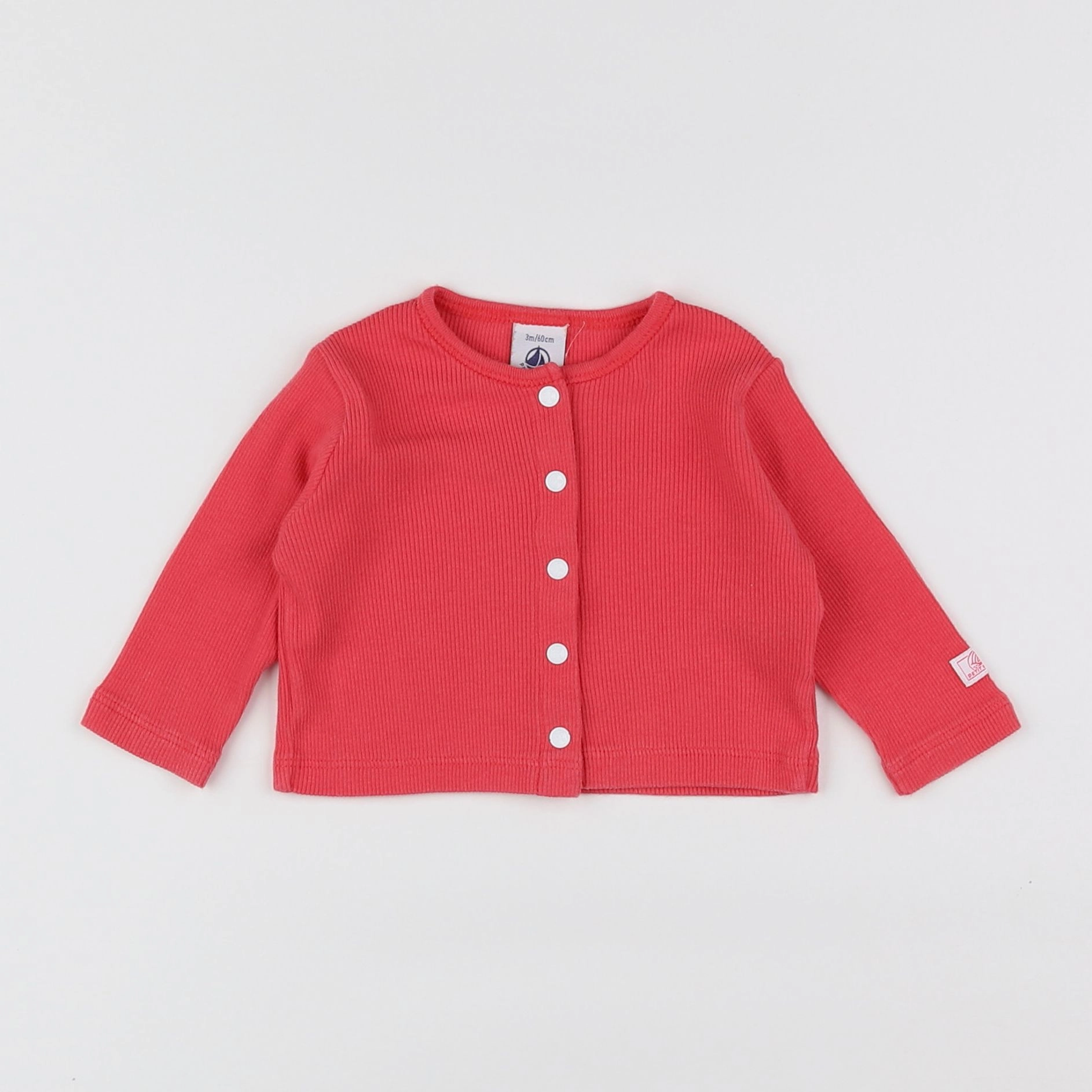 Petit Bateau - gilet rose - 3 mois