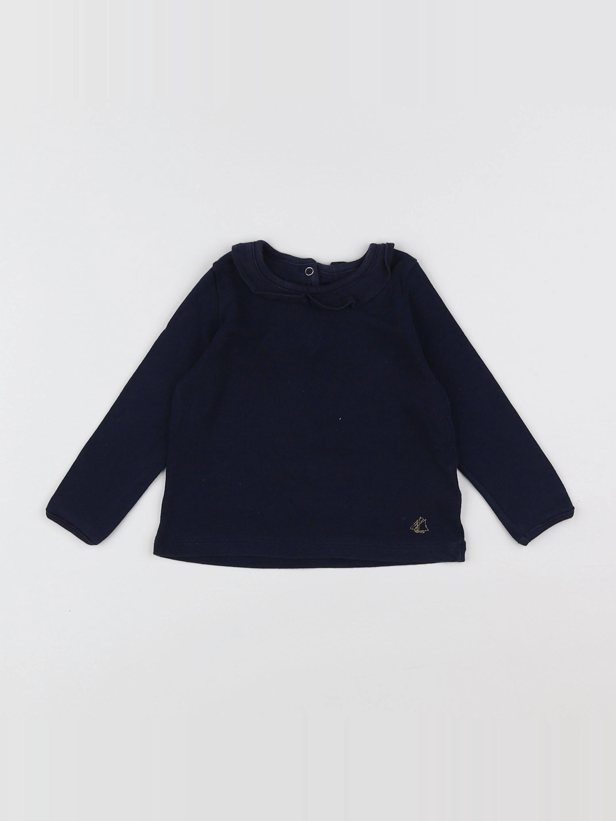 Petit Bateau - tee-shirt bleu - 12 mois