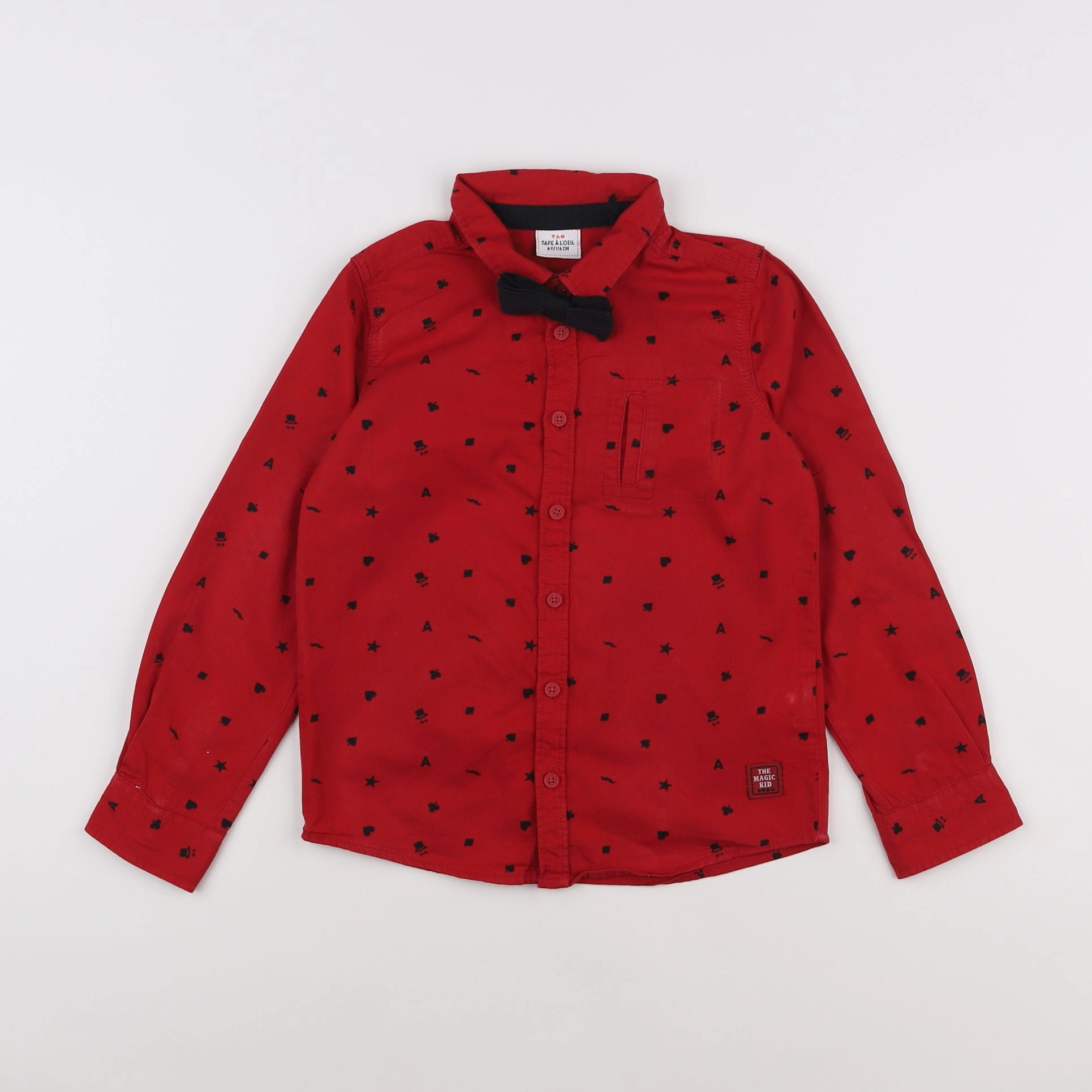 Tape à l'oeil - chemise noir, rouge - 6 ans