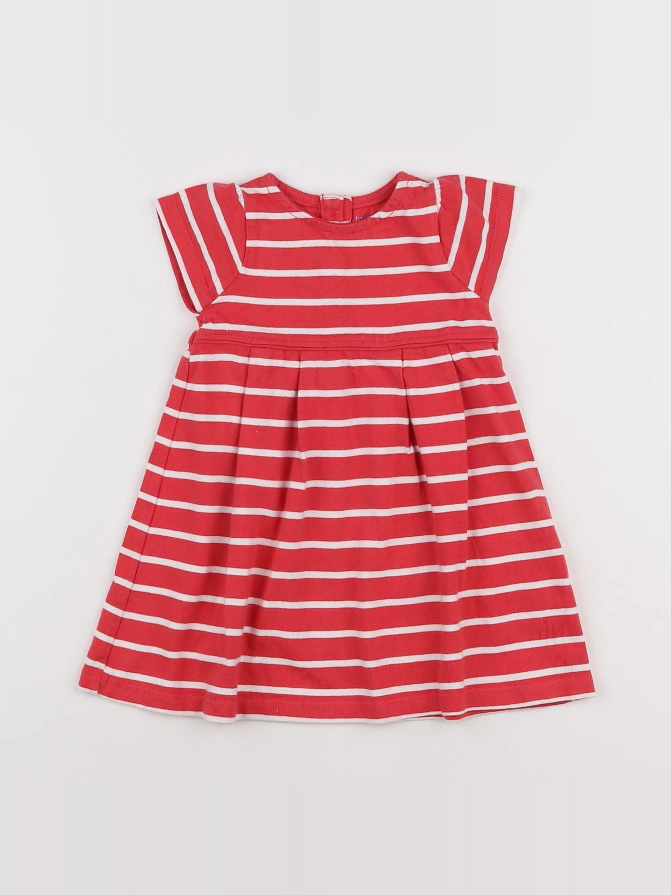Boutchou - robe blanc, rouge - 6 mois