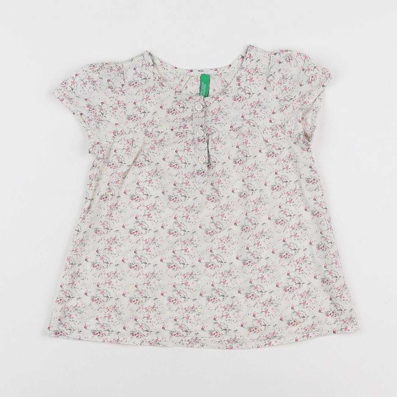 Benetton - blouse blanc - 12/18 mois