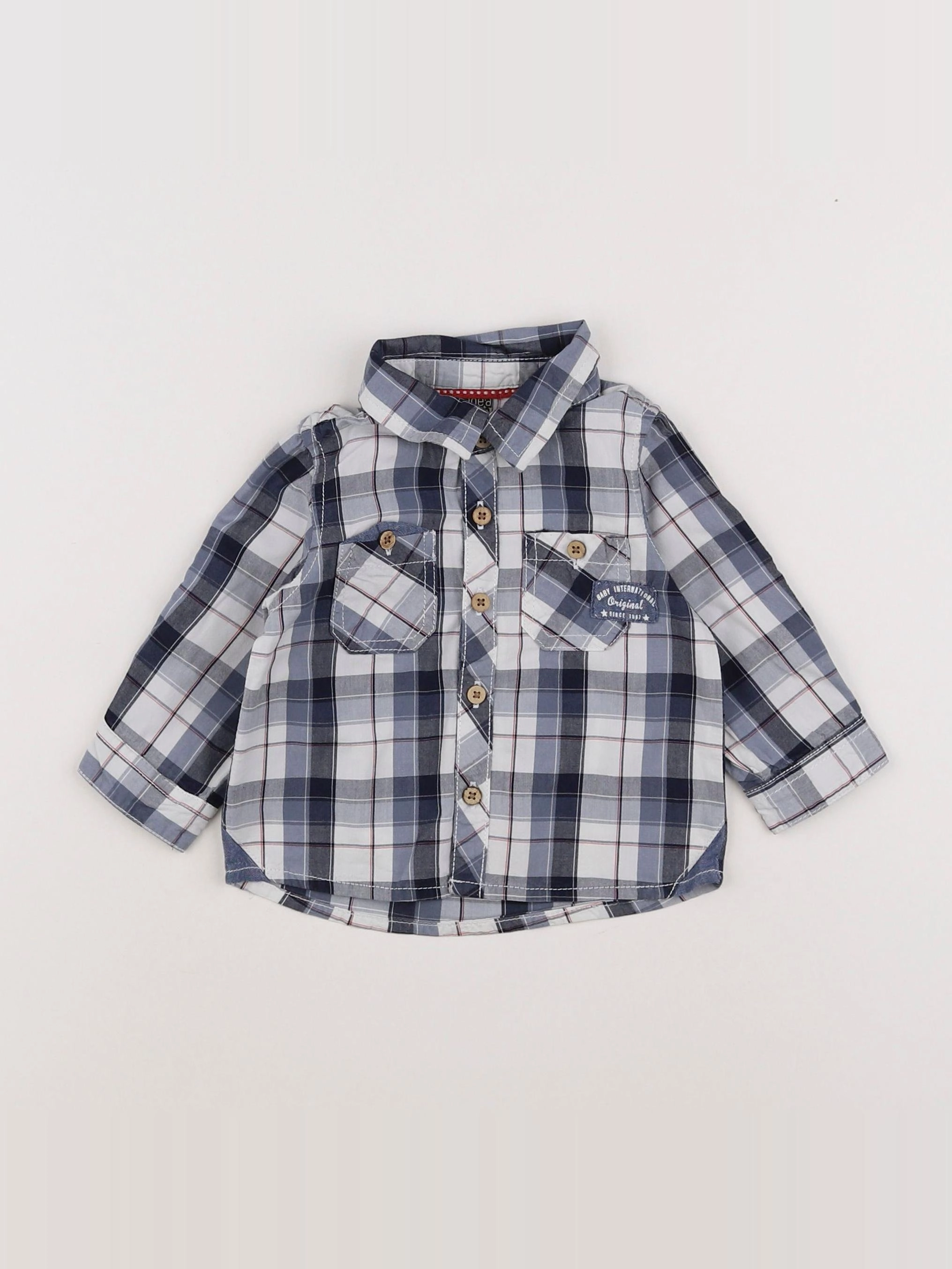 Tape à l'oeil - chemise blanc, bleu - 6 mois