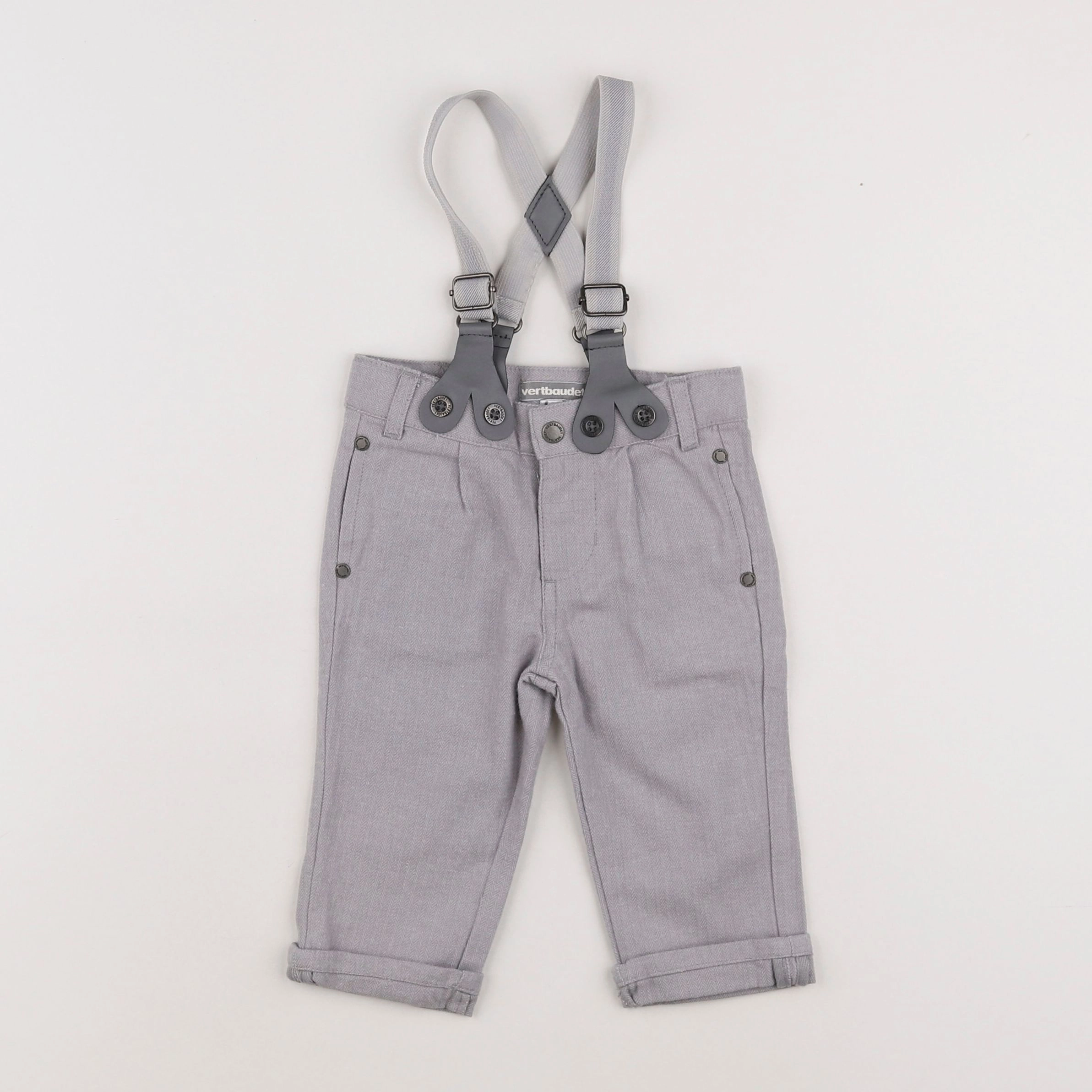 Vertbaudet - pantalon gris - 6 mois