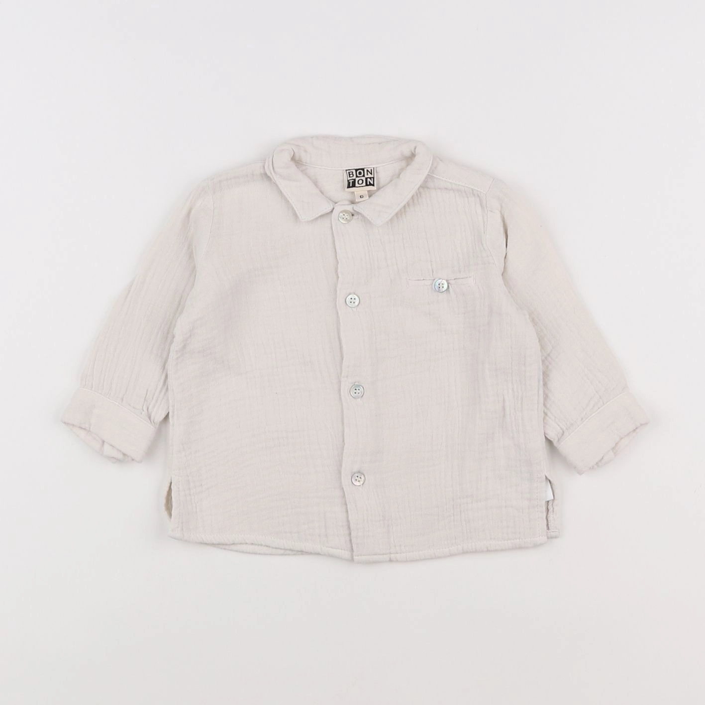 Bonton - chemise beige - 6 mois