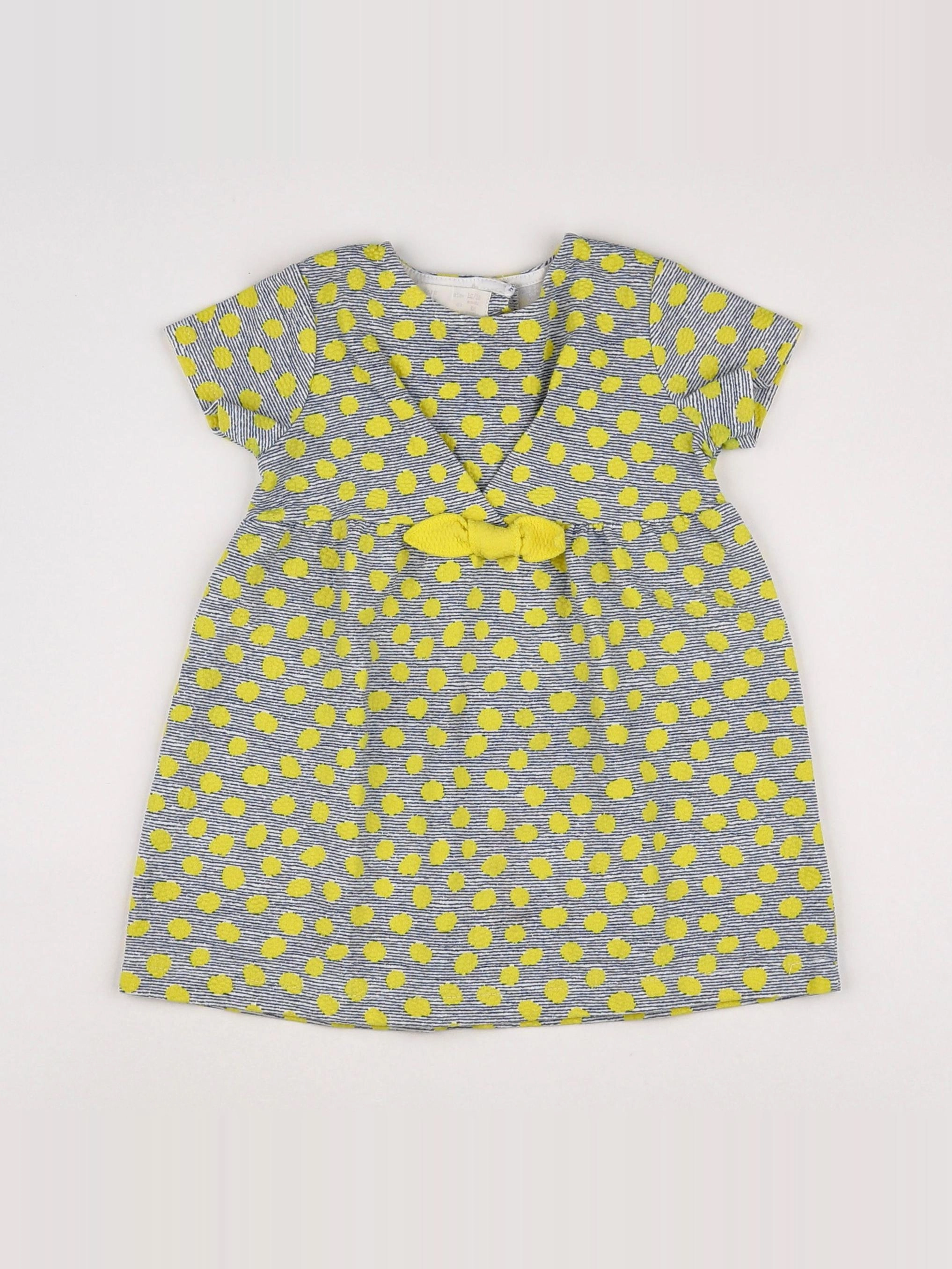 Zara - robe bleu, jaune - 12/18 mois