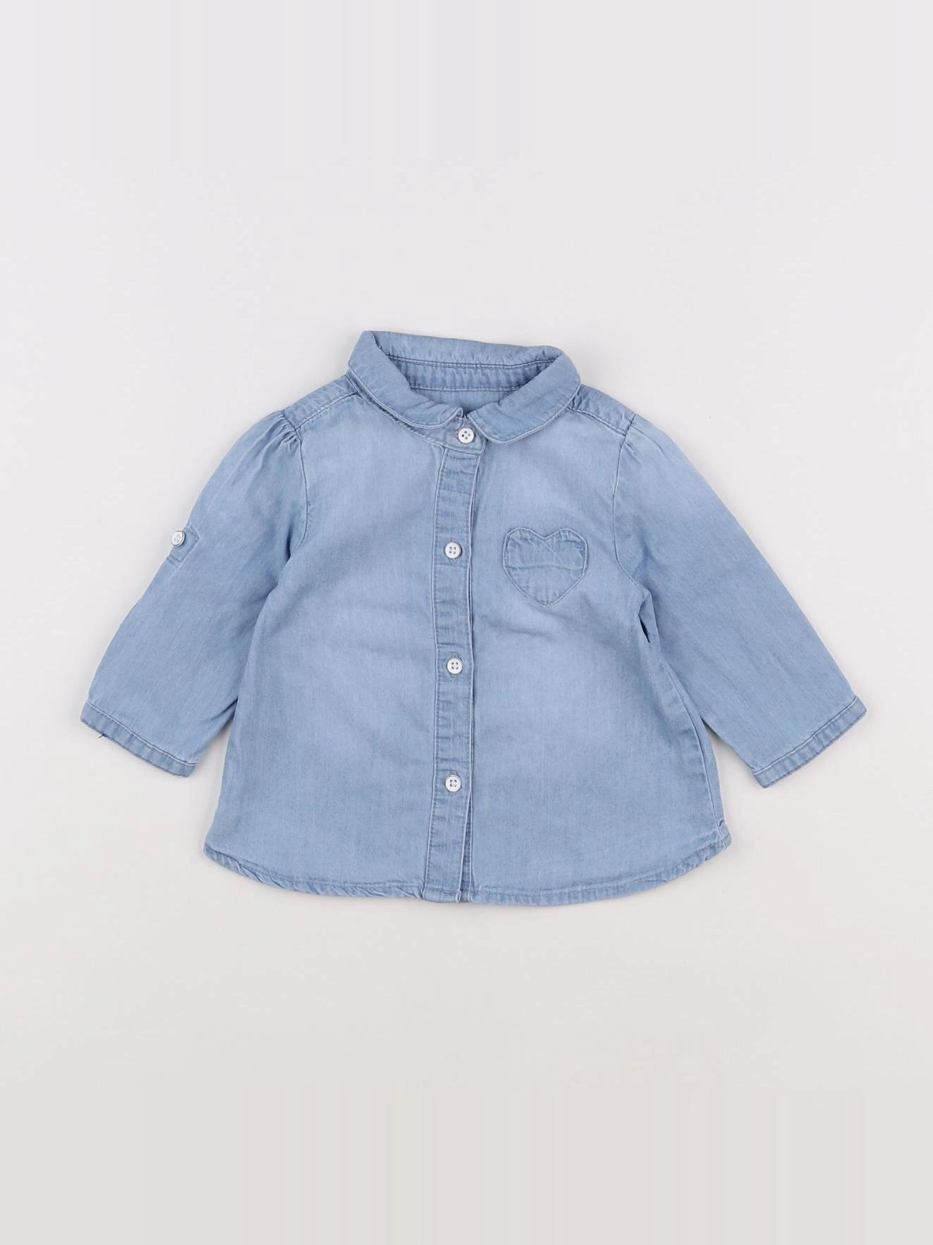 Vertbaudet - chemise bleu - 3 mois
