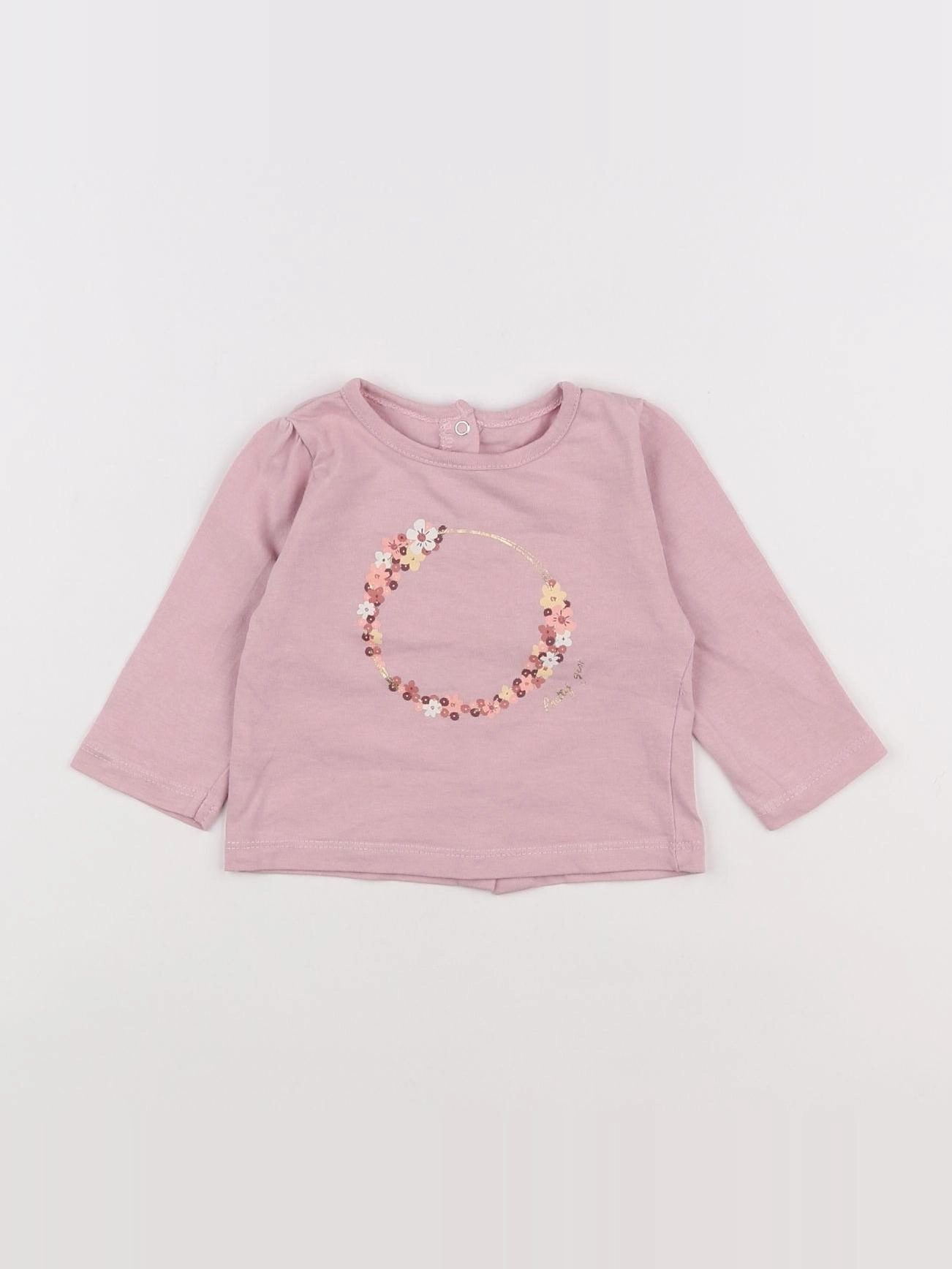 Vertbaudet - tee-shirt rose - 3 mois