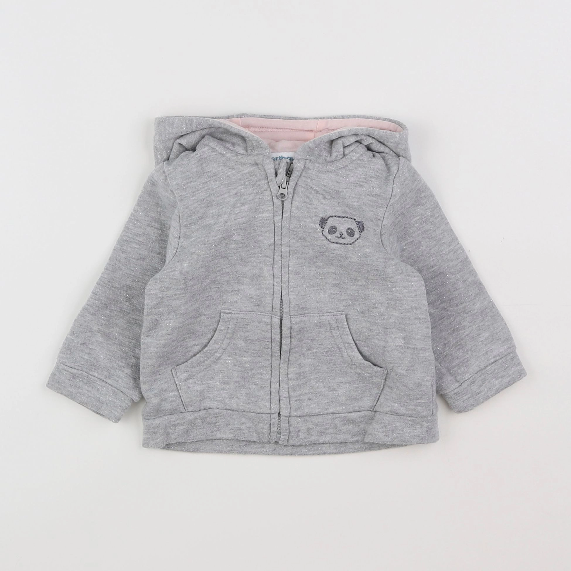 Vertbaudet - sweat argent, gris - 6 mois