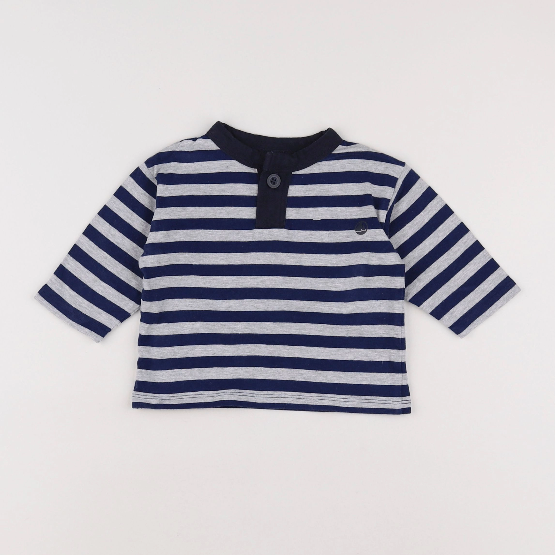 Petit Bateau - tee-shirt bleu, gris - 6 mois