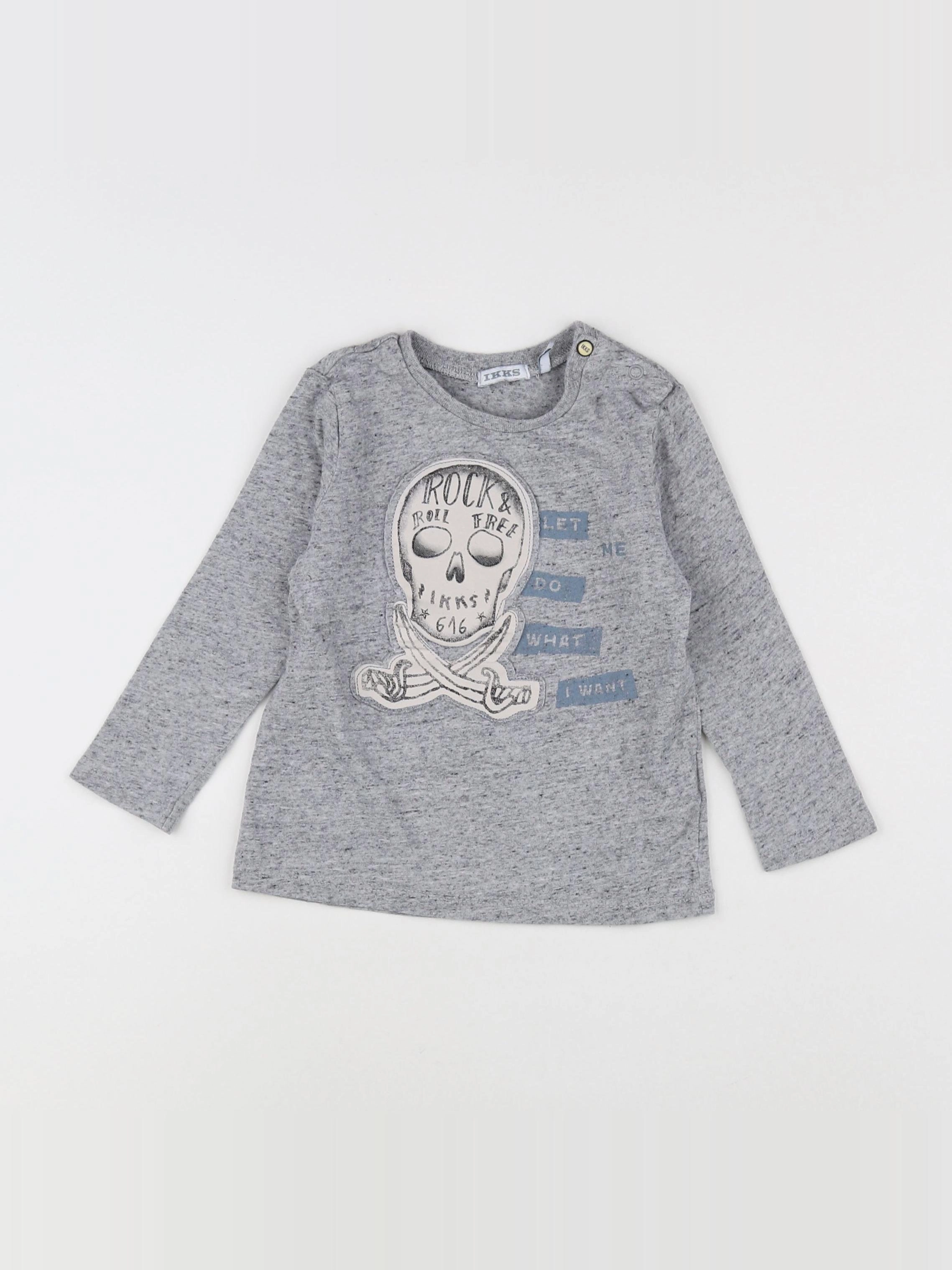 IKKS - tee-shirt gris - 2 ans