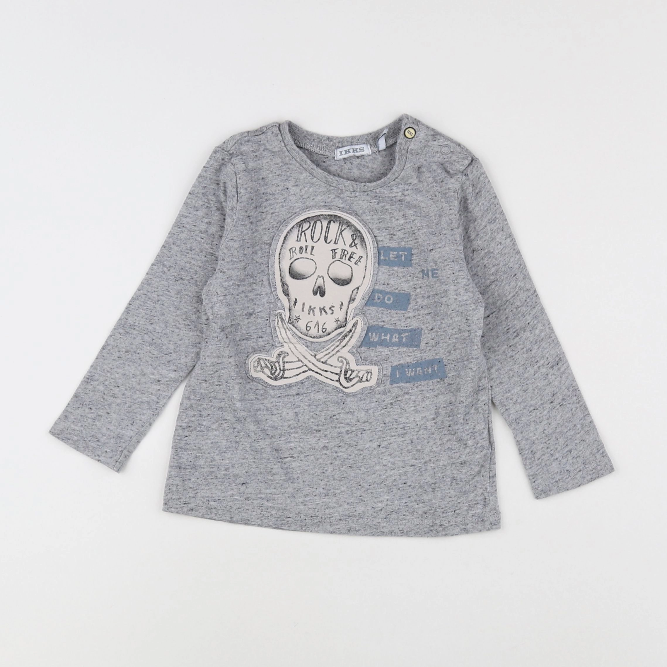 IKKS - tee-shirt gris - 2 ans