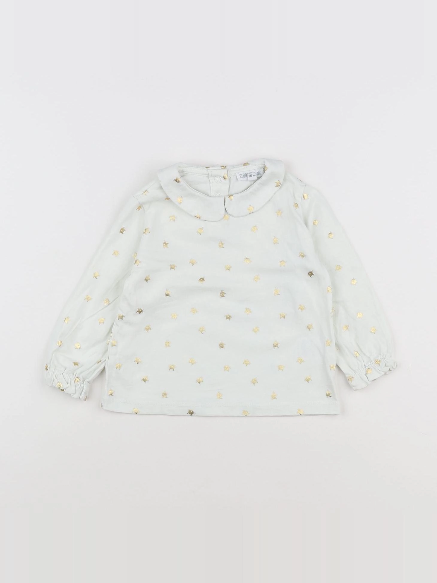 Storytelling - tee-shirt blanc, or - 18 mois