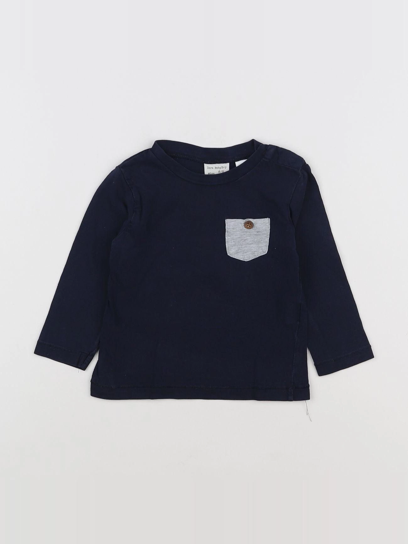 Zara - tee-shirt bleu - 6/9 mois