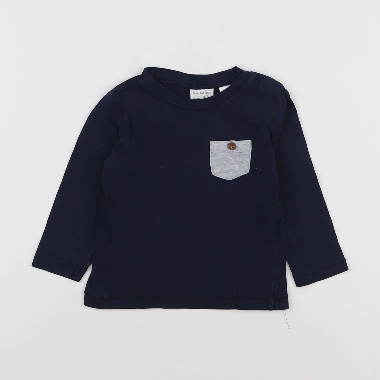 Zara - tee-shirt bleu - 6/9 mois