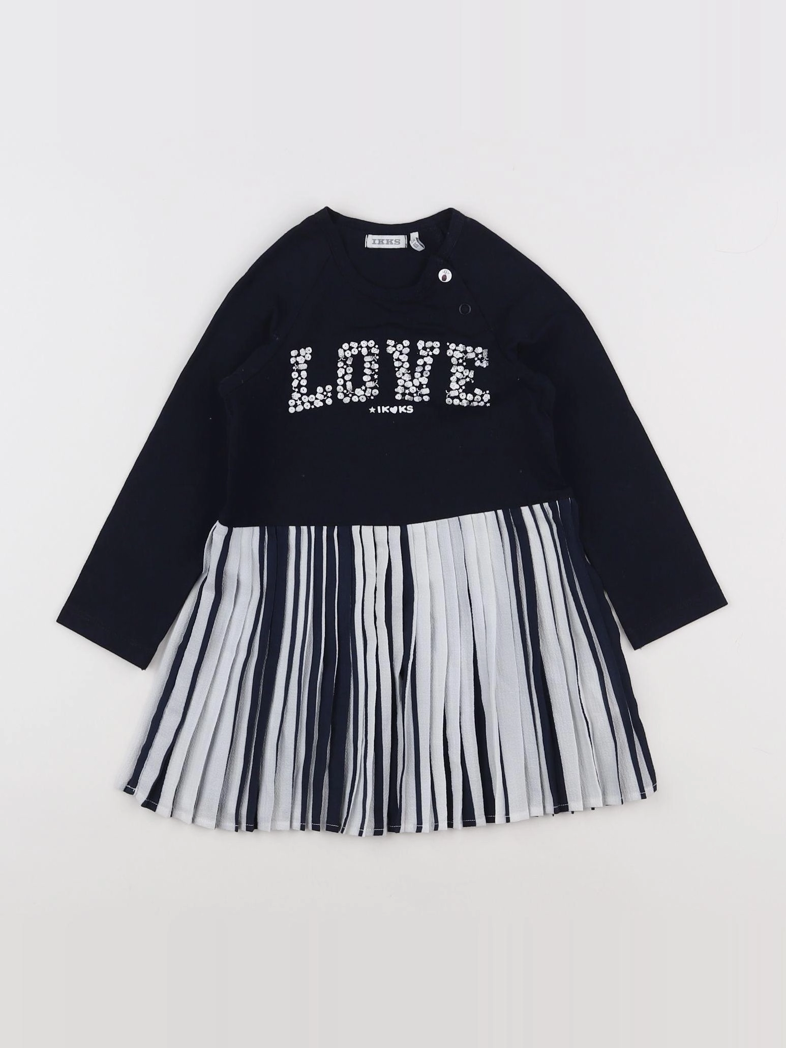 IKKS - robe blanc, bleu - 2 ans