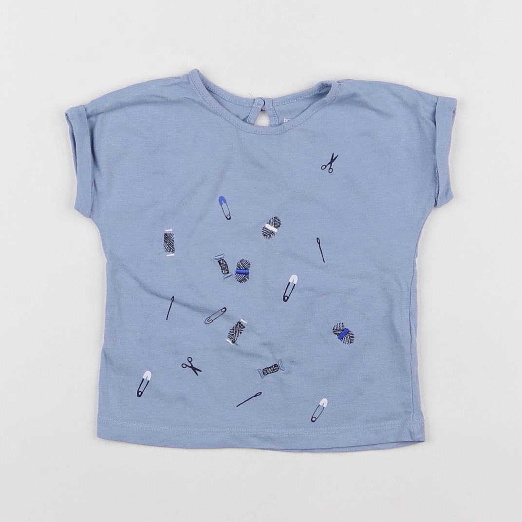 Boutchou - tee-shirt bleu - 12 mois