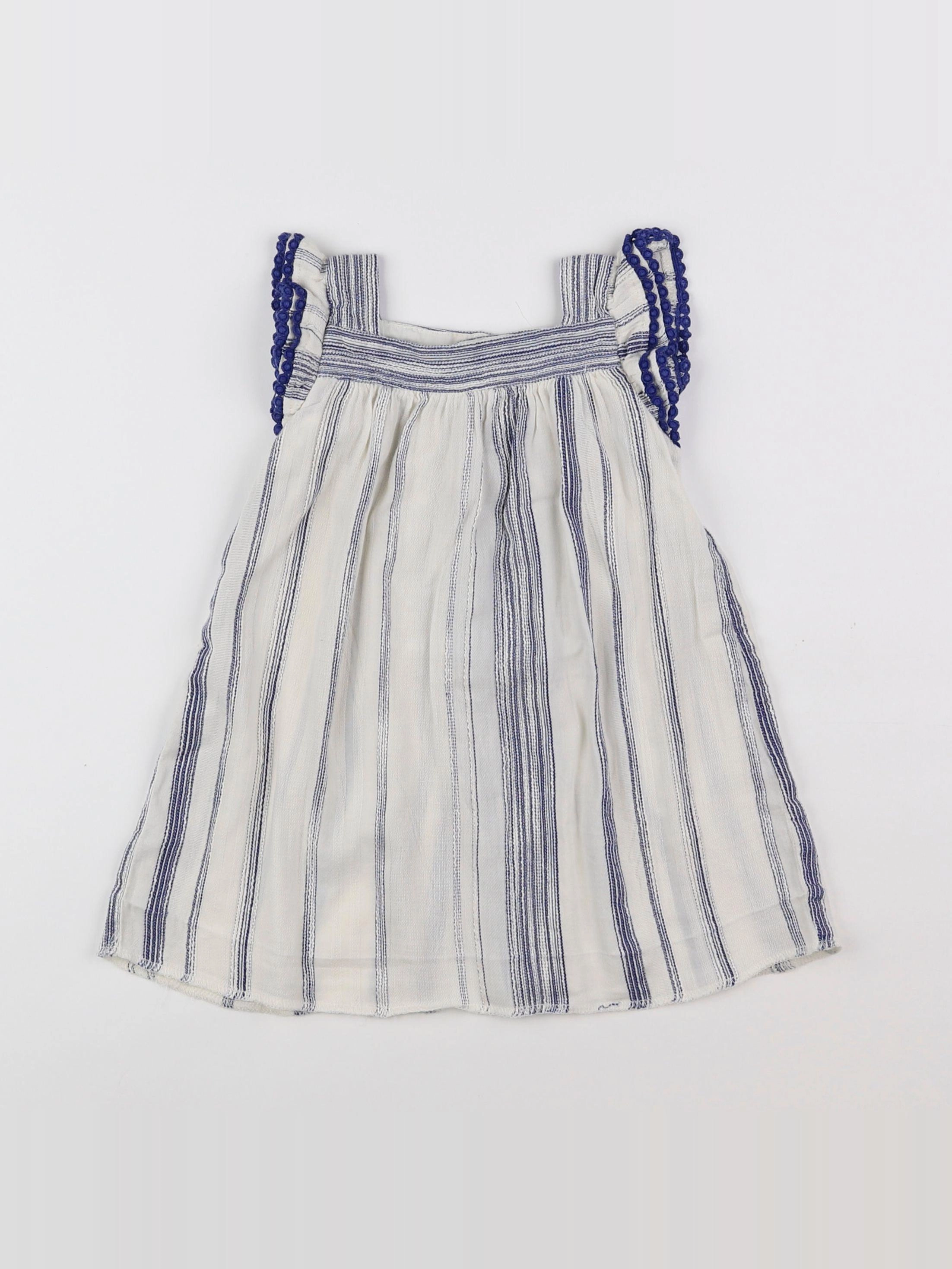 Zara - robe beige, bleu - 12/18 mois
