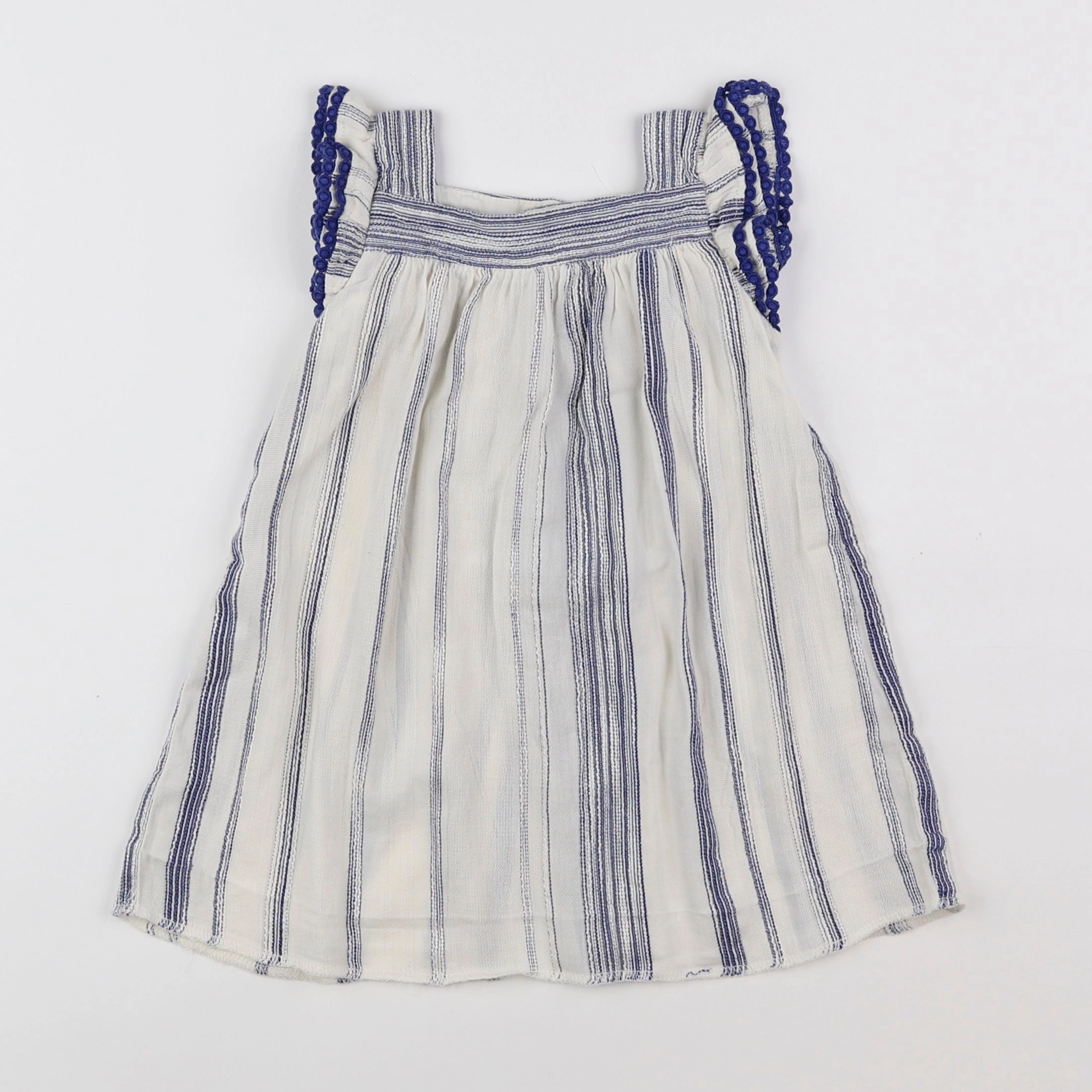 Zara - robe beige, bleu - 12/18 mois