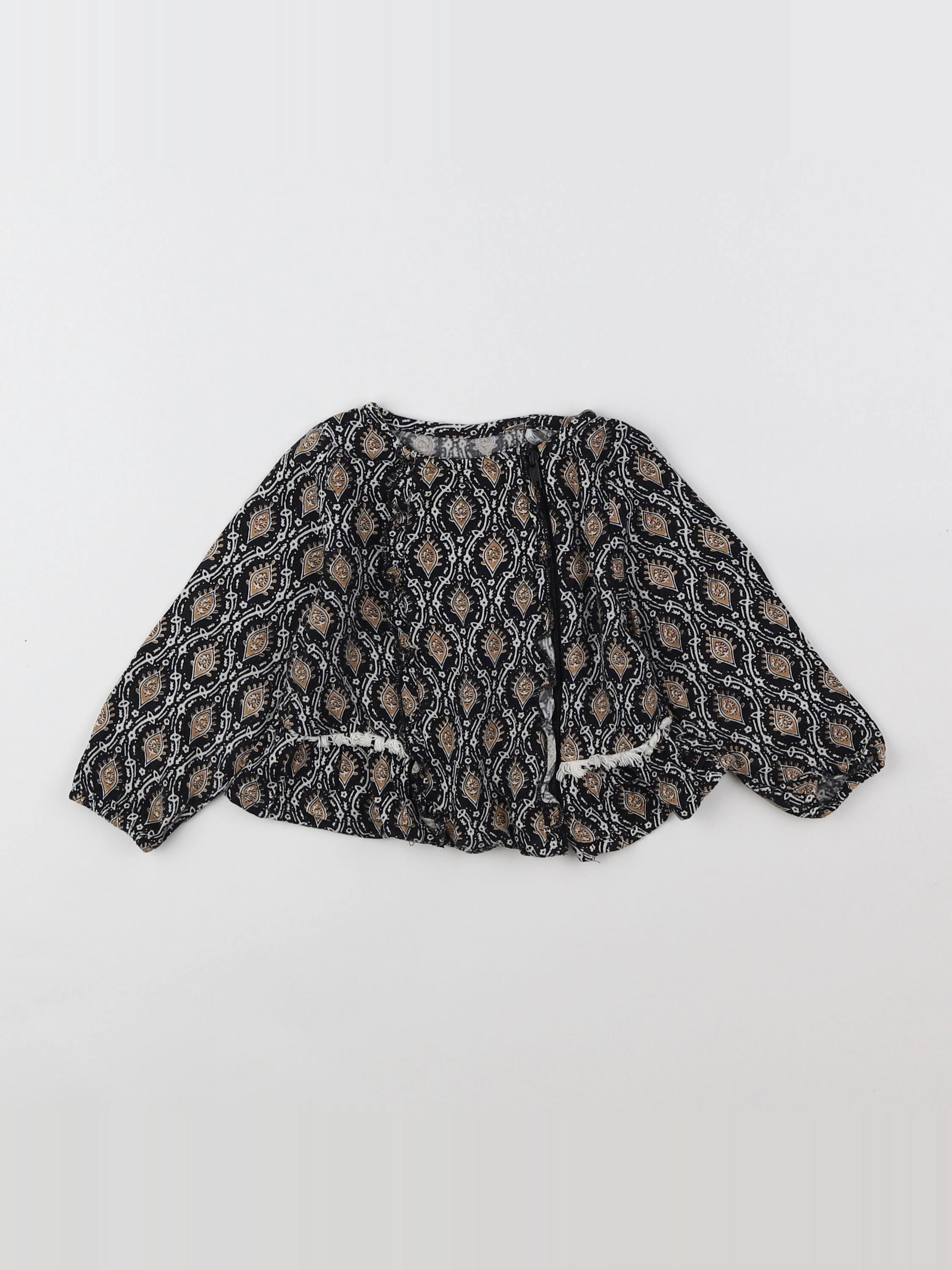 IKKS - blouse marron, noir - 12 mois
