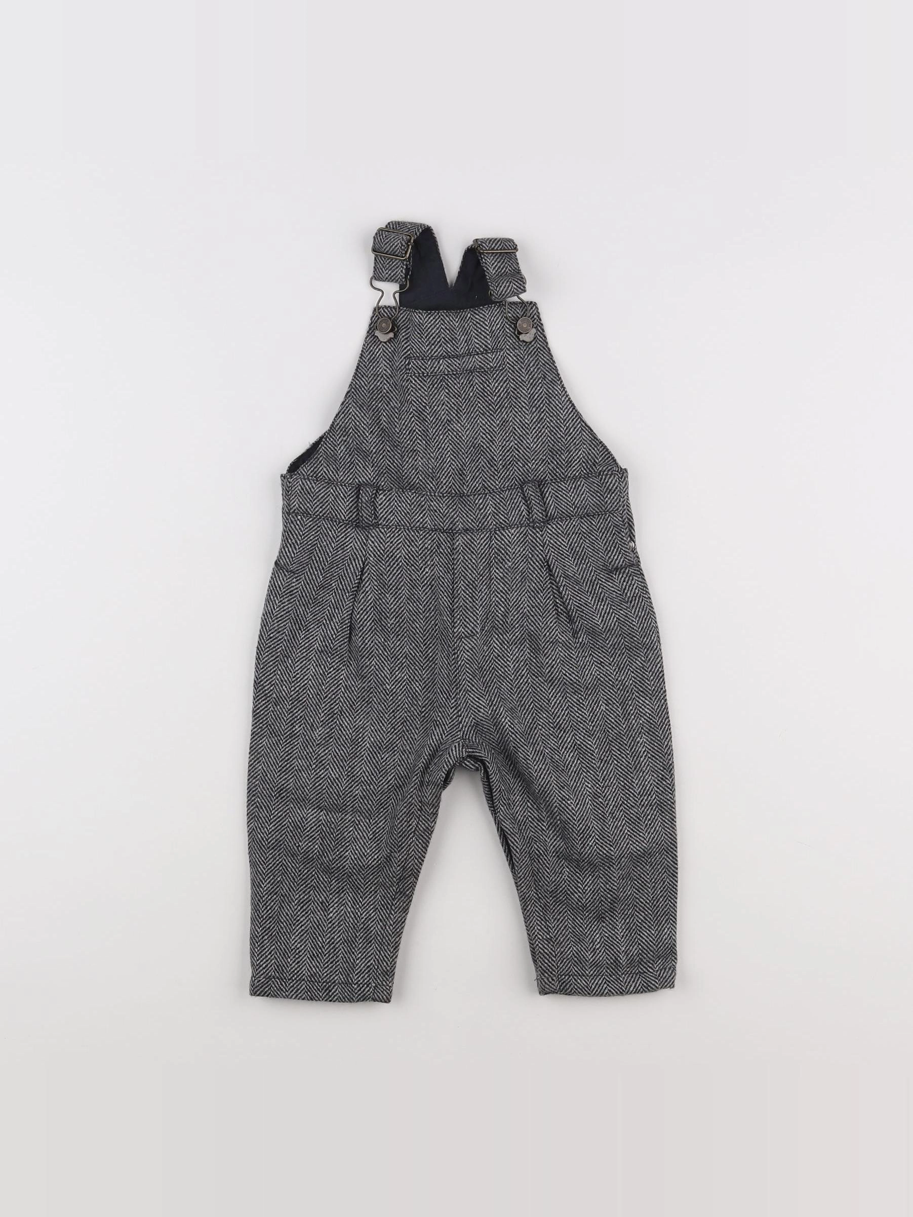 Natalys - salopette gris - 12 mois