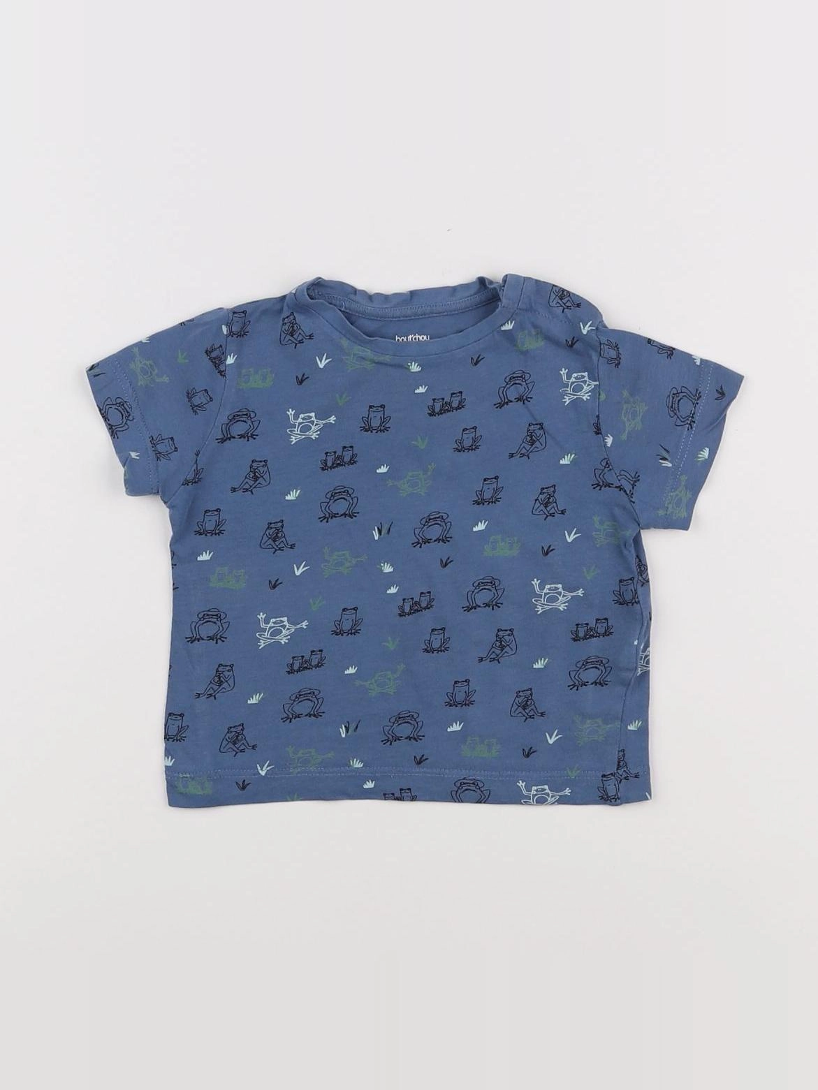 Boutchou - tee-shirt bleu, multicolore - 9 mois