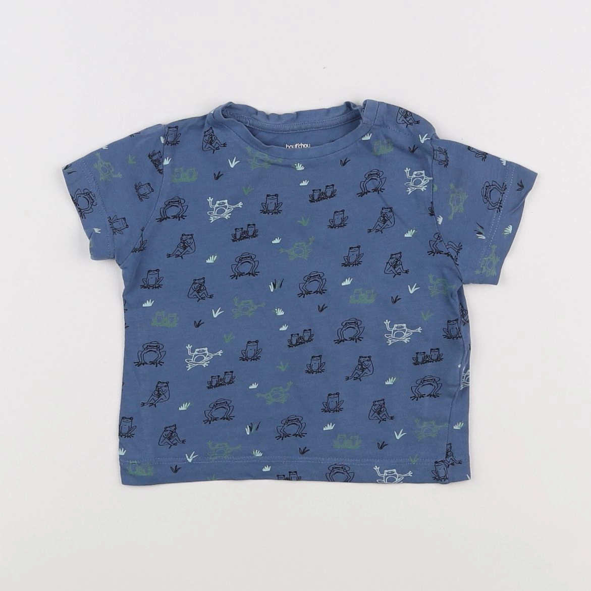 Boutchou - tee-shirt bleu, multicolore - 9 mois