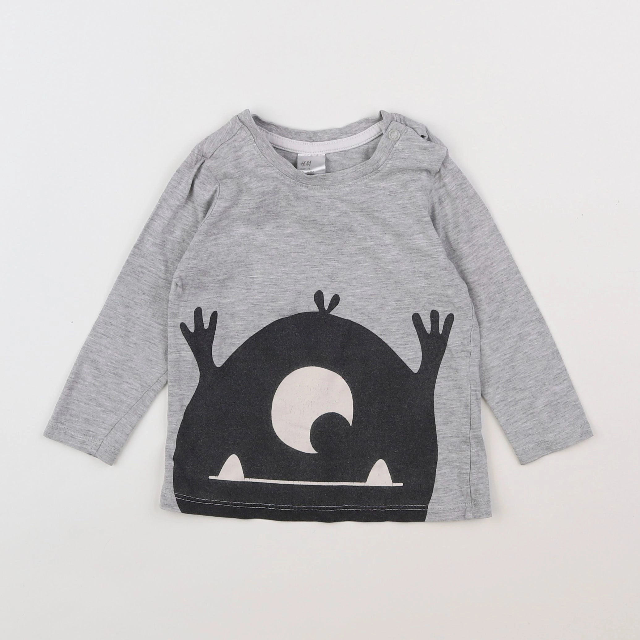 H&M - tee-shirt gris - 6/9 mois