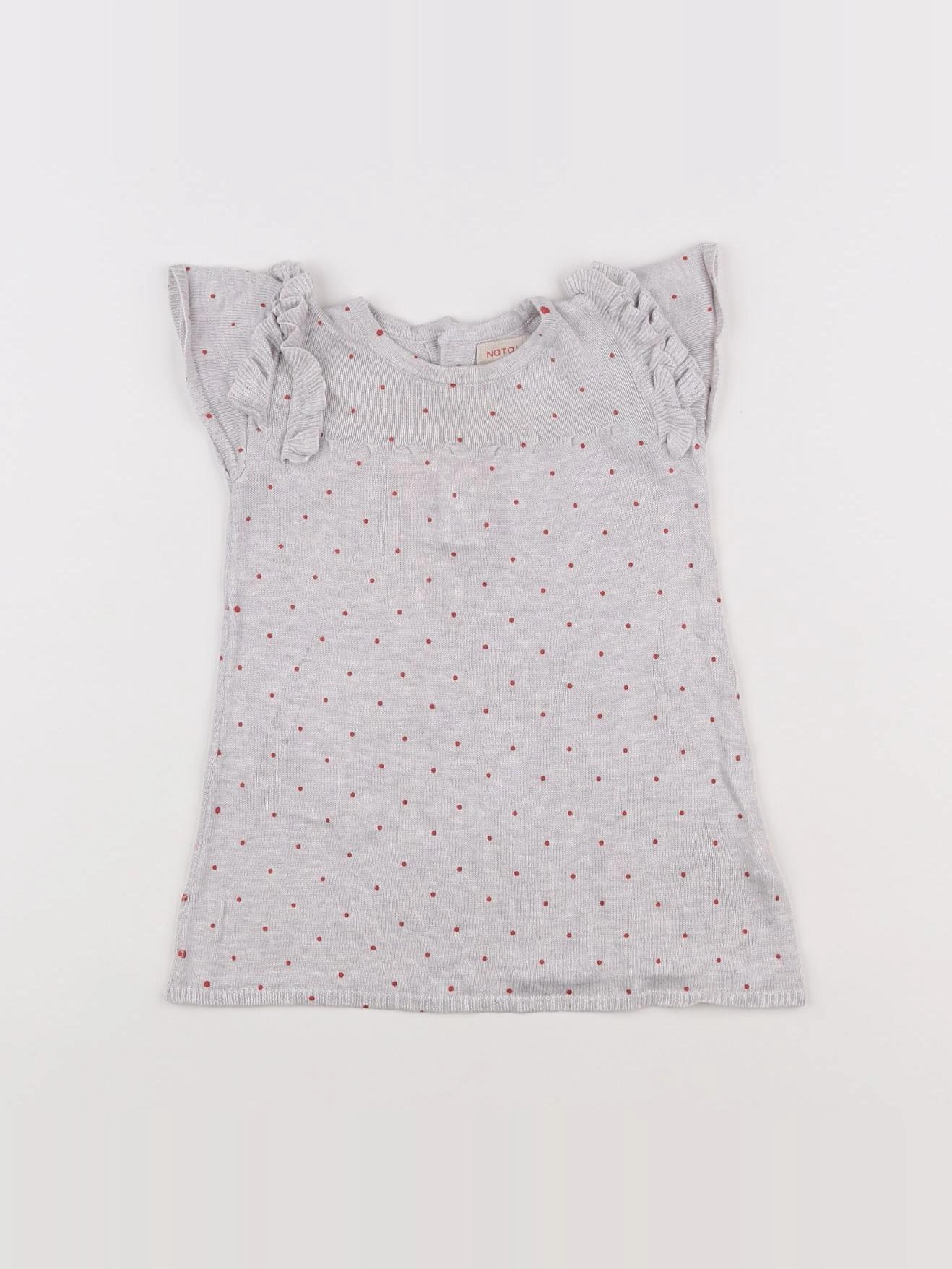 Natalys - robe gris, rouge - 6 mois