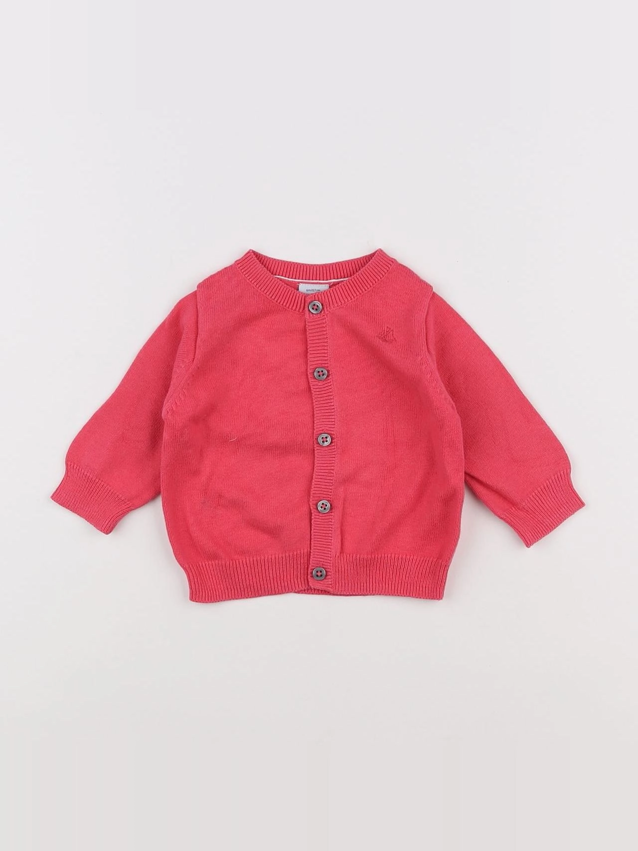 Petit Bateau - gilet rose - 6 mois