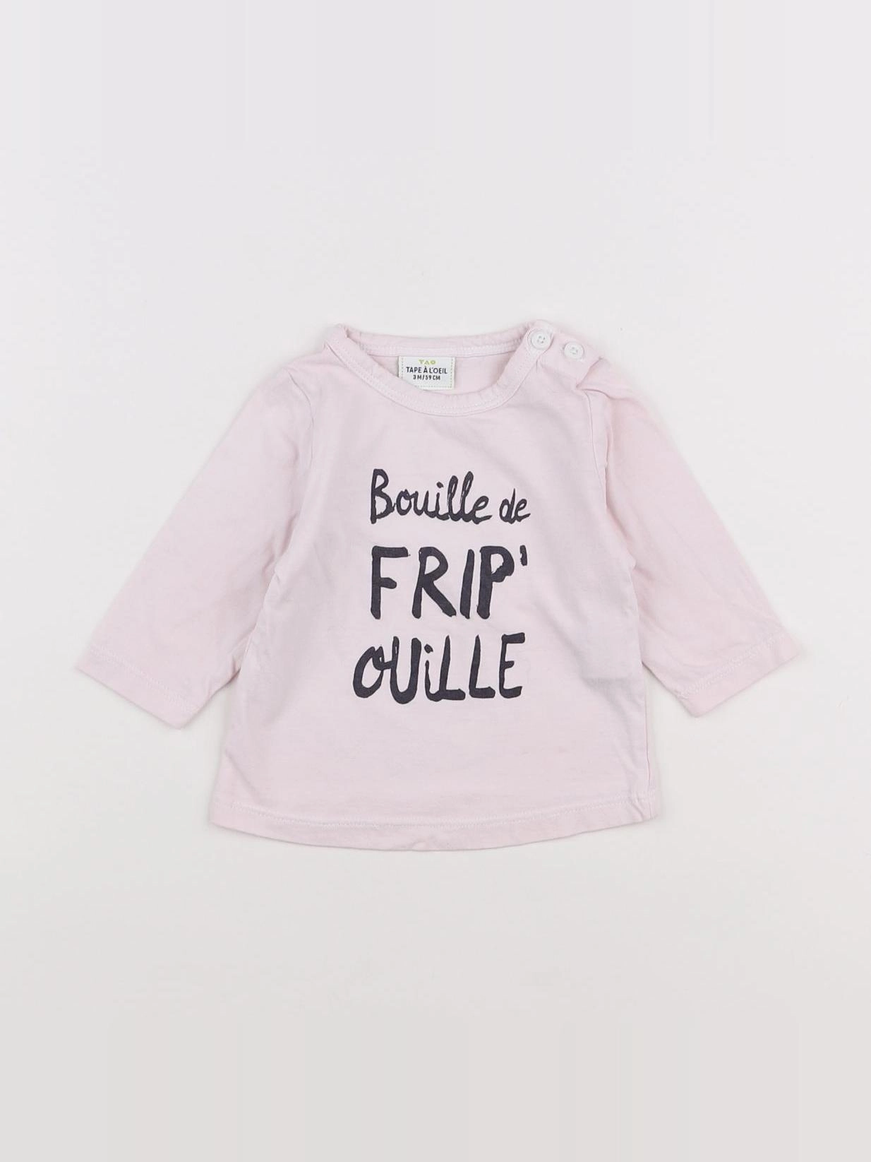 Tape à l'oeil - tee-shirt rose - 3 mois