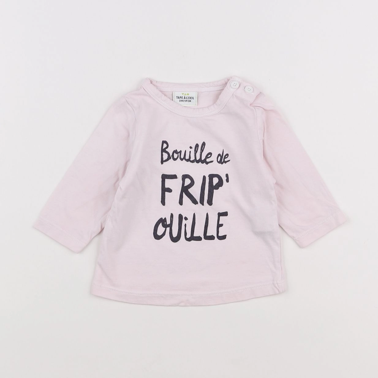 Tape à l'oeil - tee-shirt rose - 3 mois