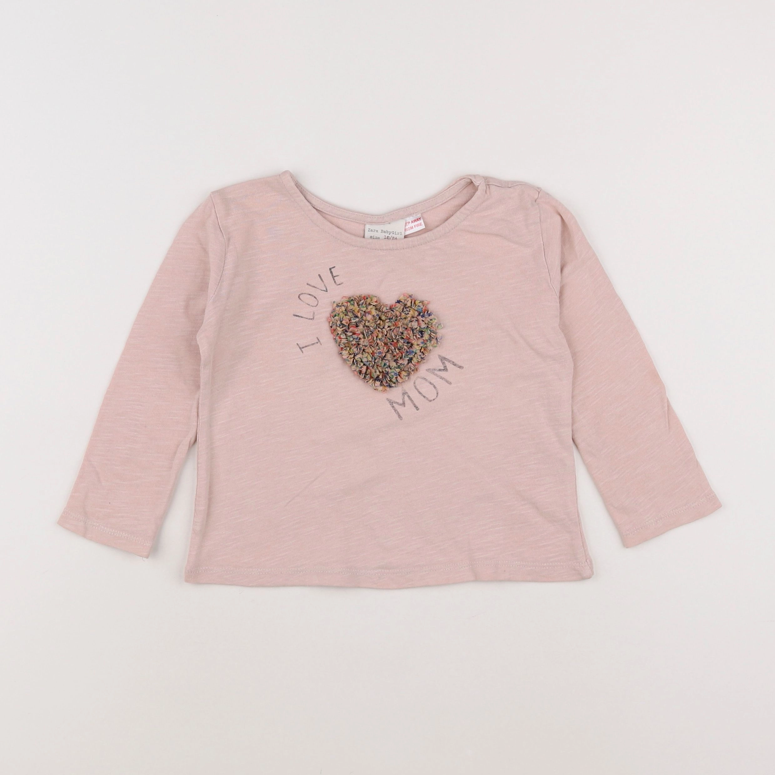 Zara - tee-shirt rose - 18 mois à 2 ans