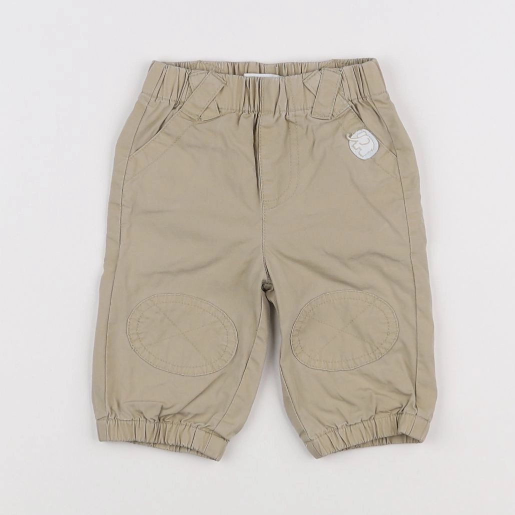 Vertbaudet - pantalon doublé beige - 3 mois