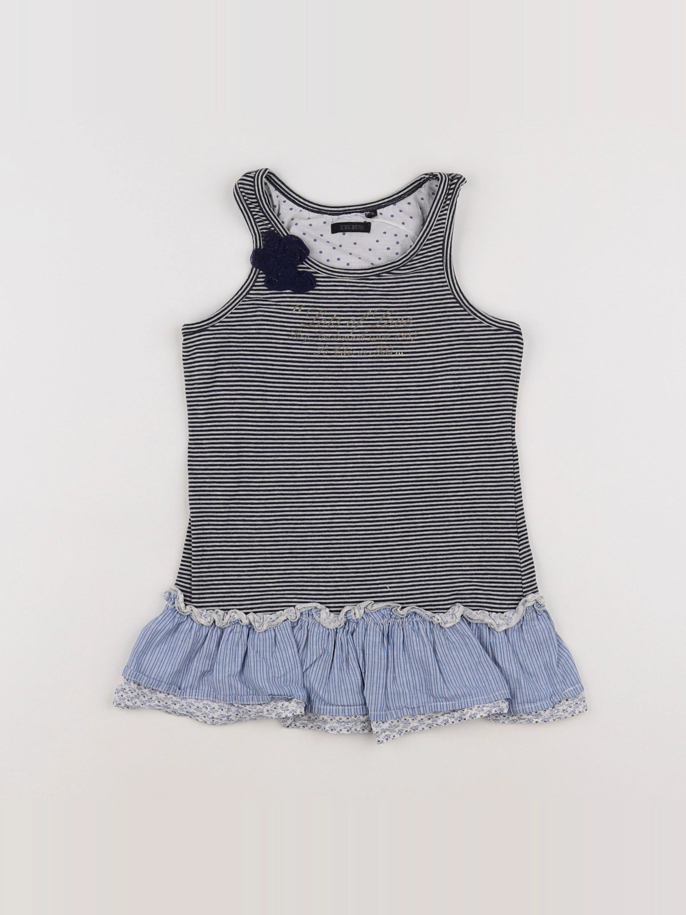 IKKS - robe blanc, bleu - 6/9 mois