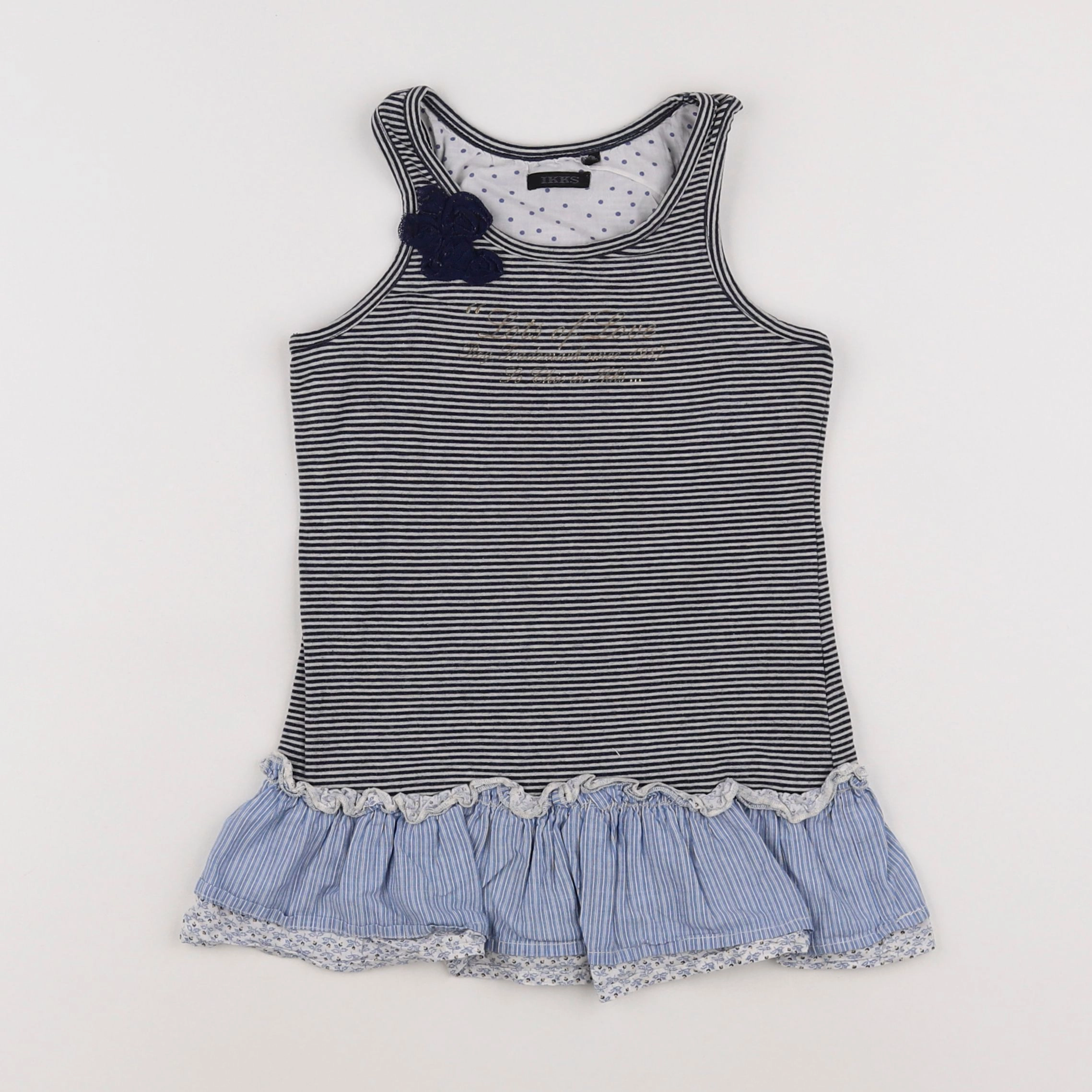IKKS - robe blanc, bleu - 6/9 mois