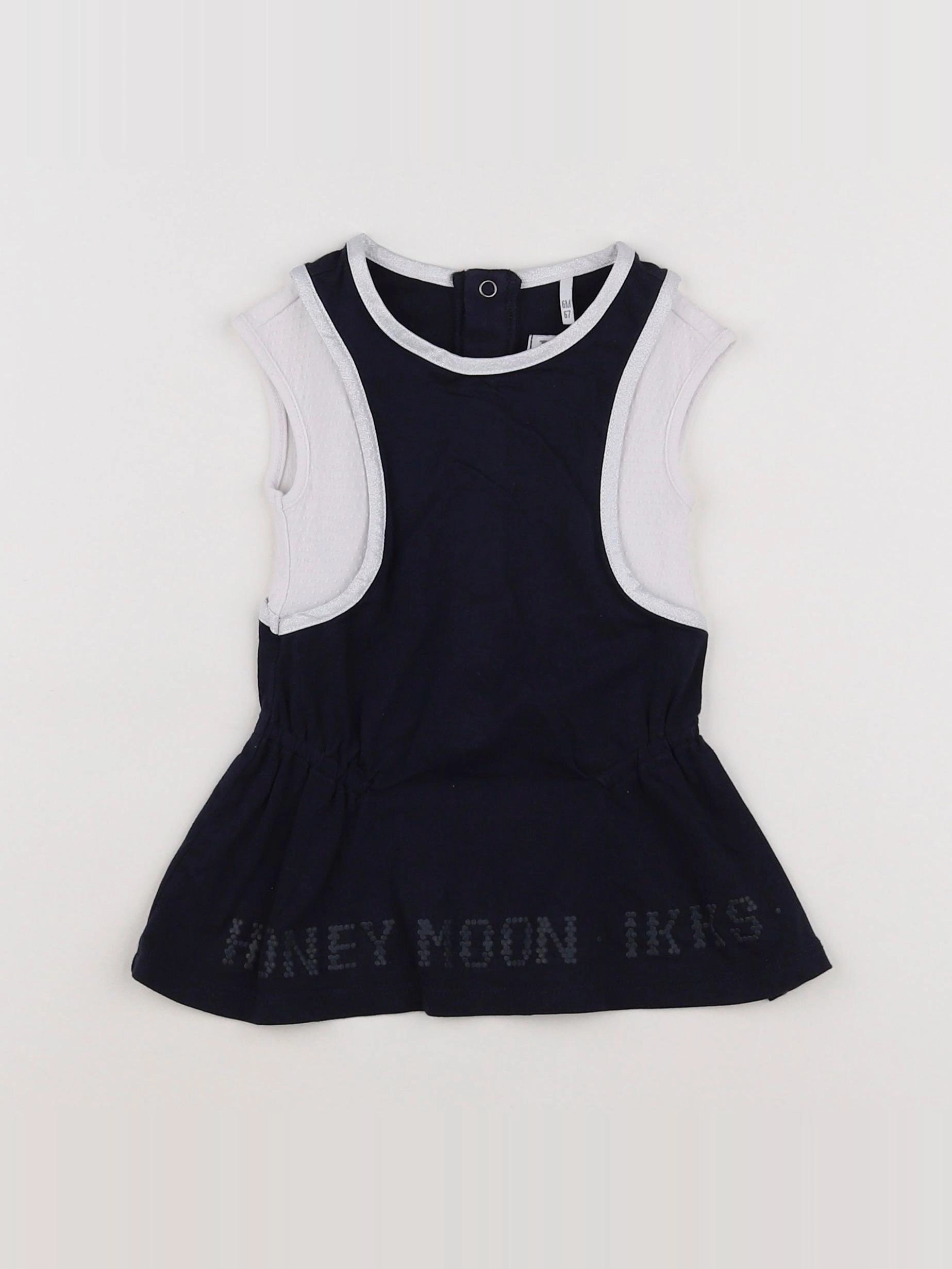 IKKS - robe blanc, bleu - 6 mois