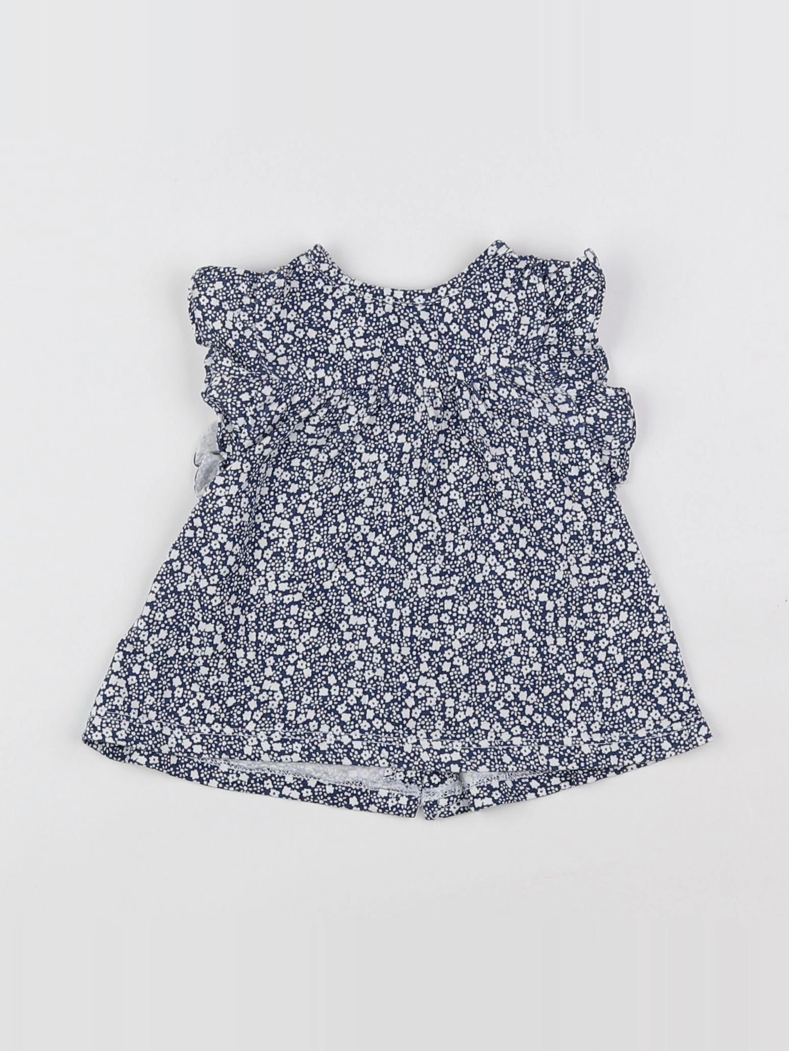 Vertbaudet - tee-shirt blanc, bleu - 3 mois
