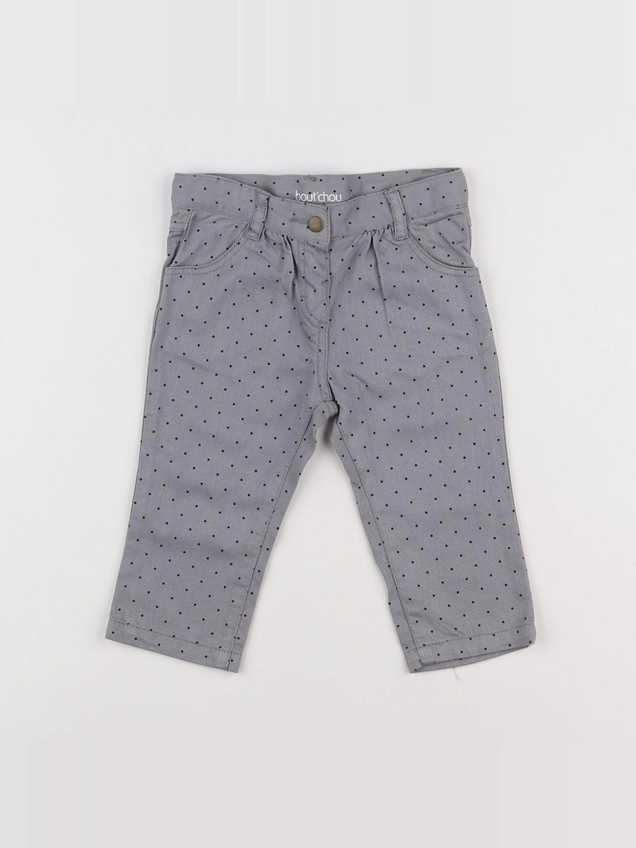 Boutchou - pantalon gris, noir - 6 mois