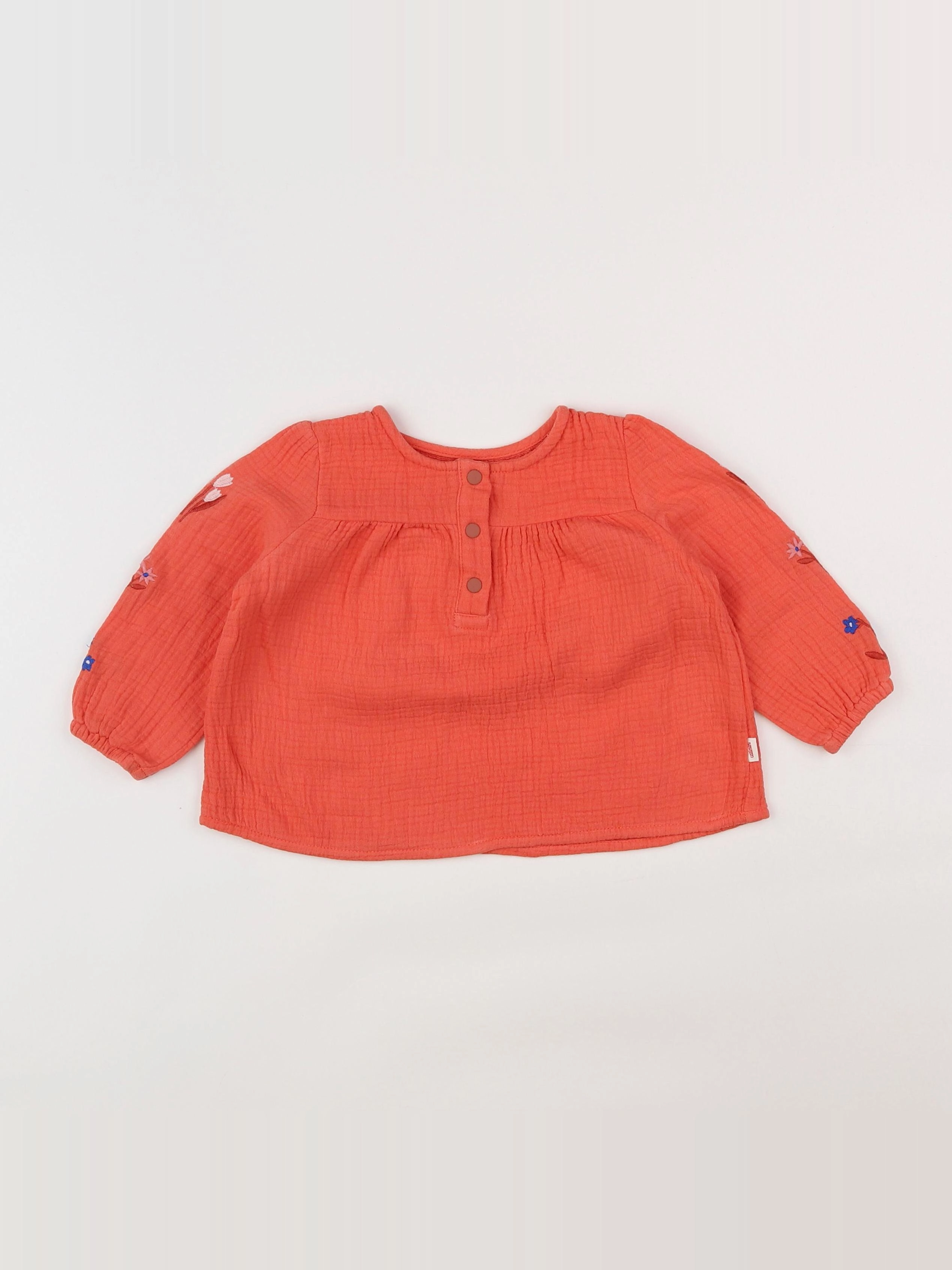 Catimini - blouse orange - 12 mois