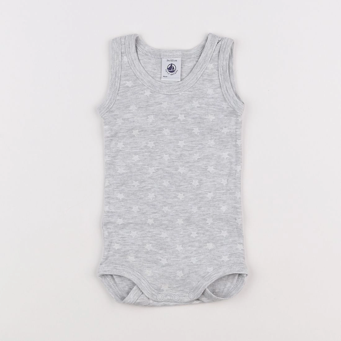Petit Bateau - body coton gris - 3 mois