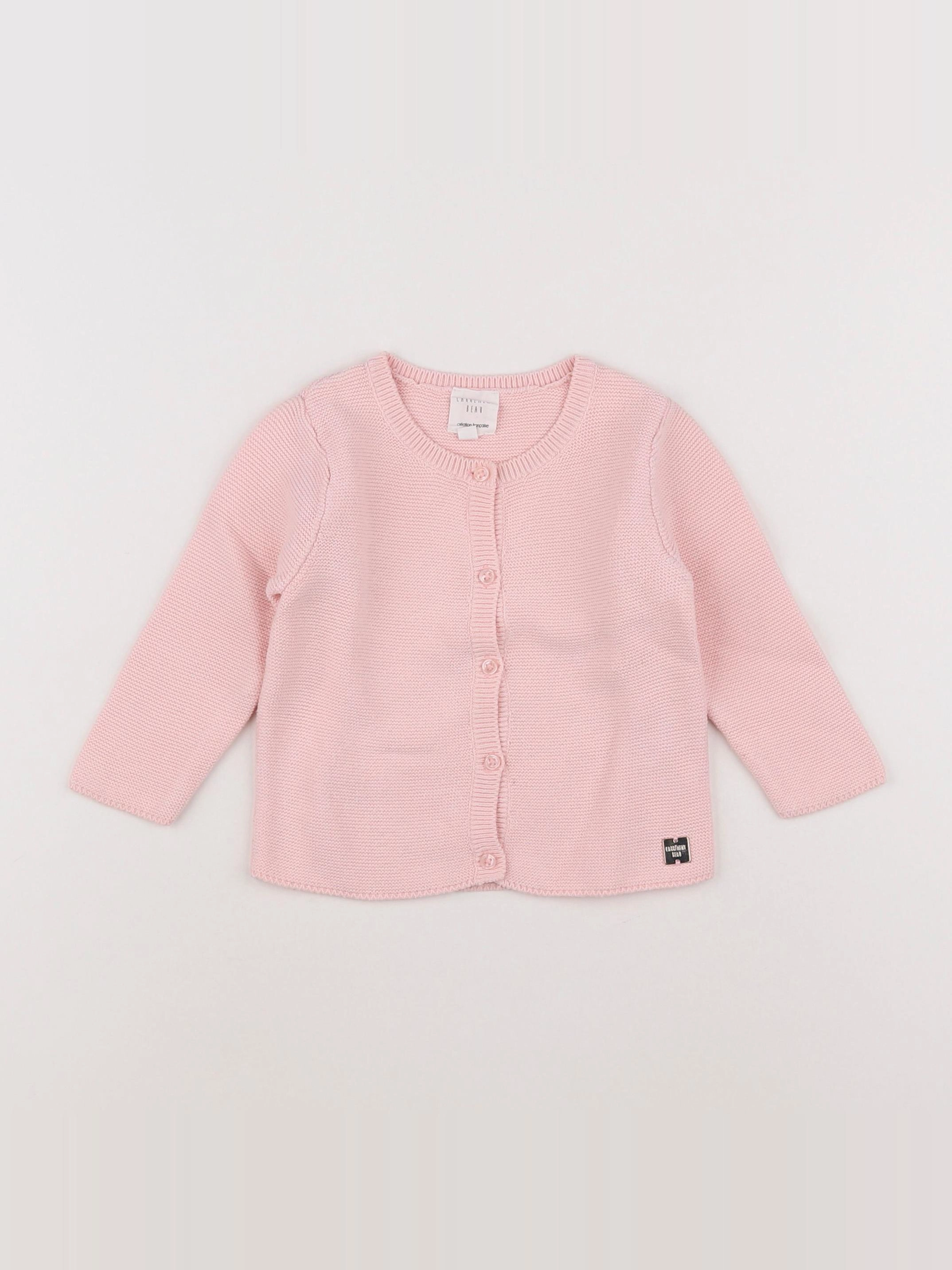 Carrément Beau - gilet rose - 12 mois