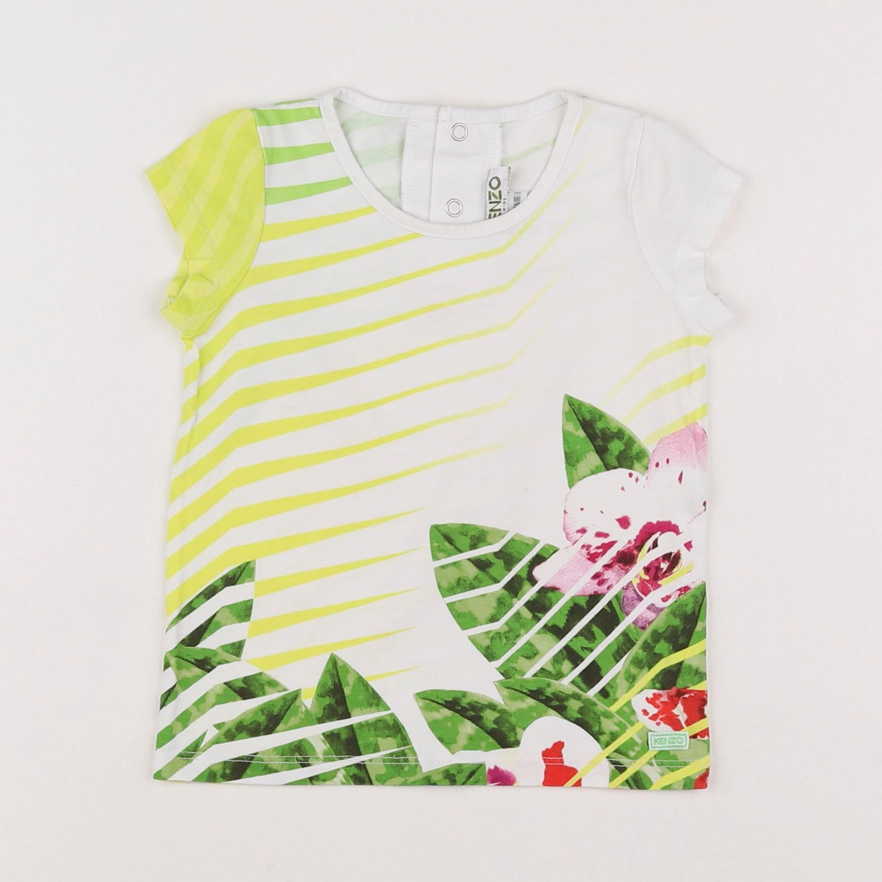 Kenzo - tee-shirt multicolore, blanc - 2 ans