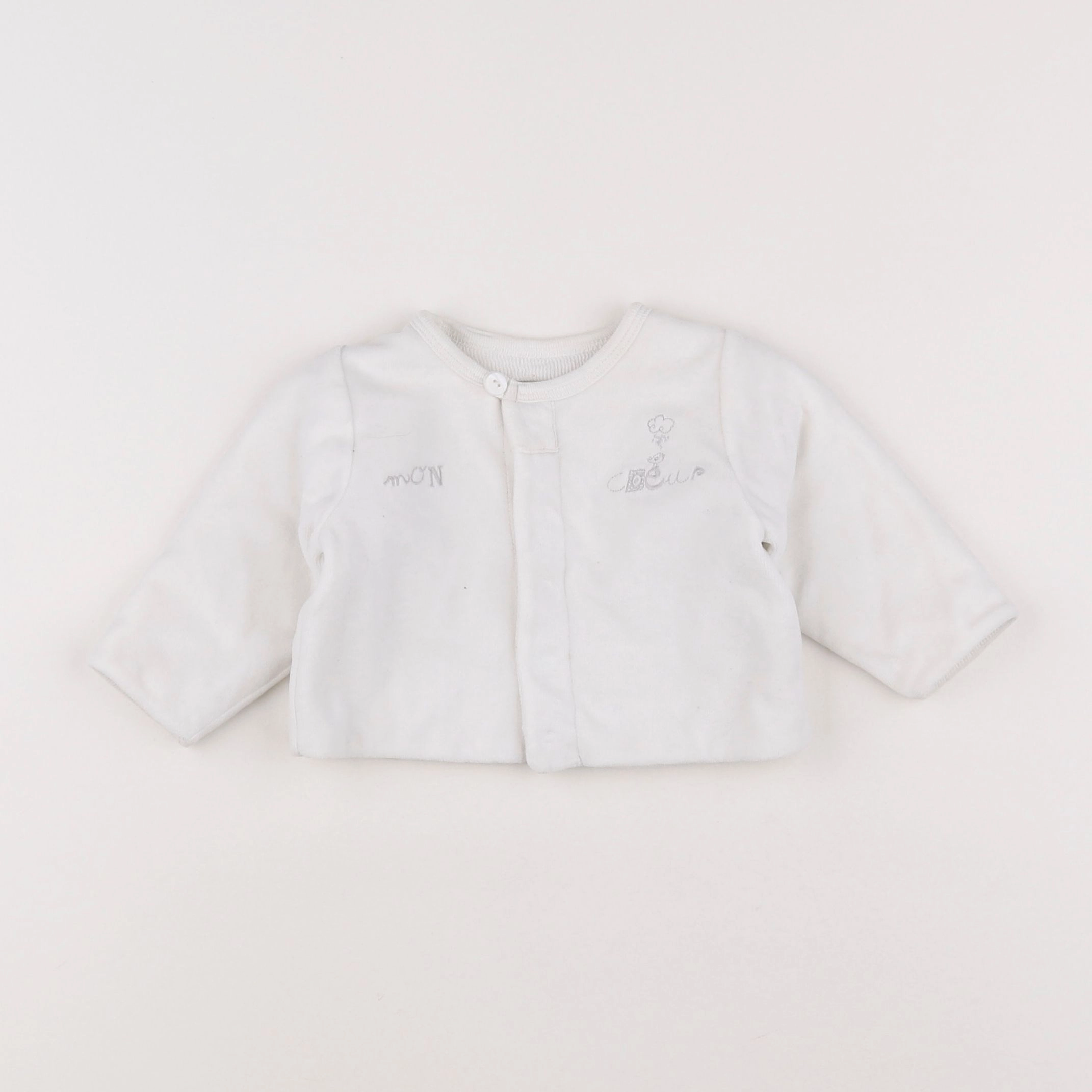 Petit Bateau - sweat blanc - 6 mois