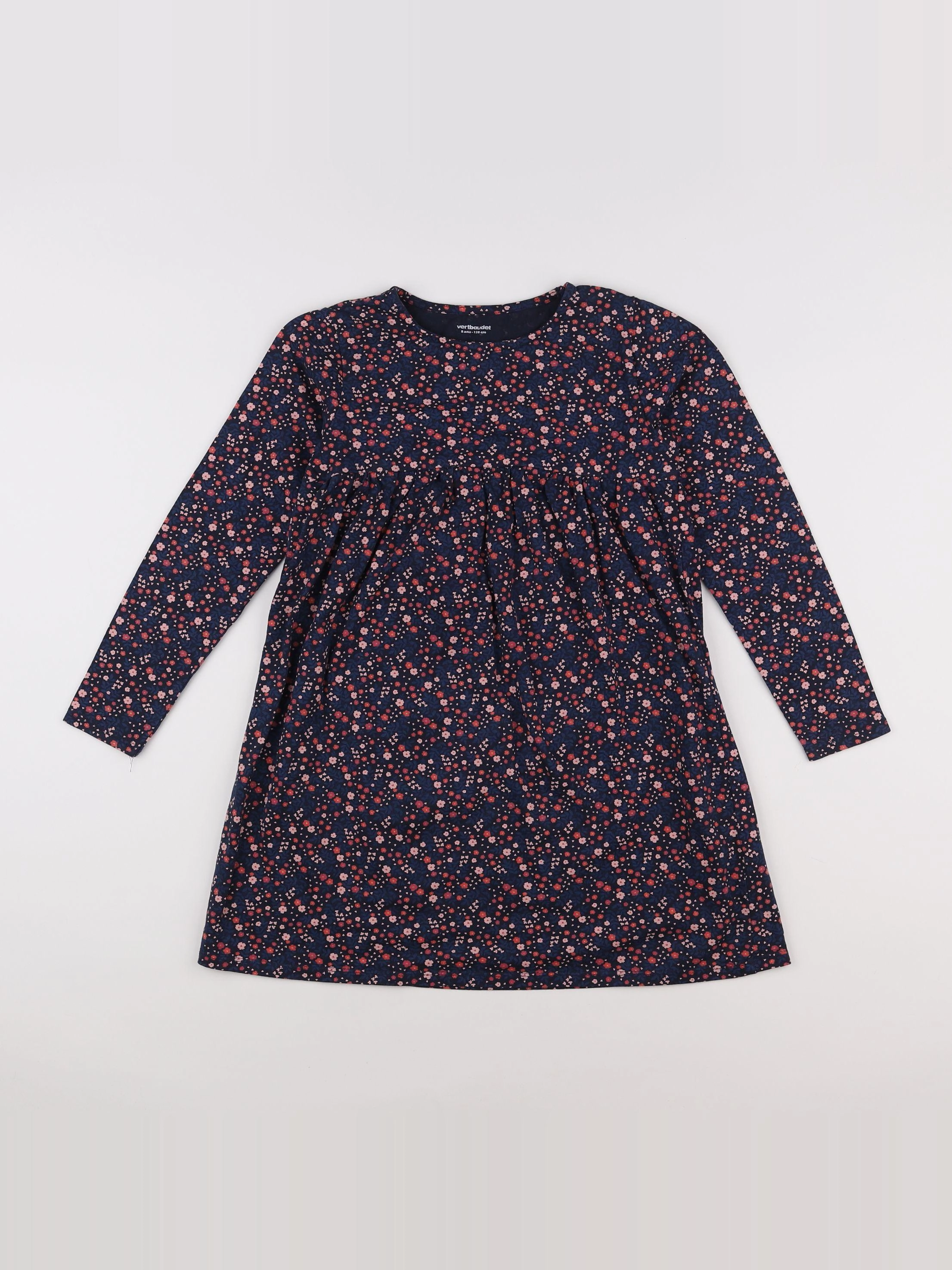 Vertbaudet - robe bleu, rose - 8 ans