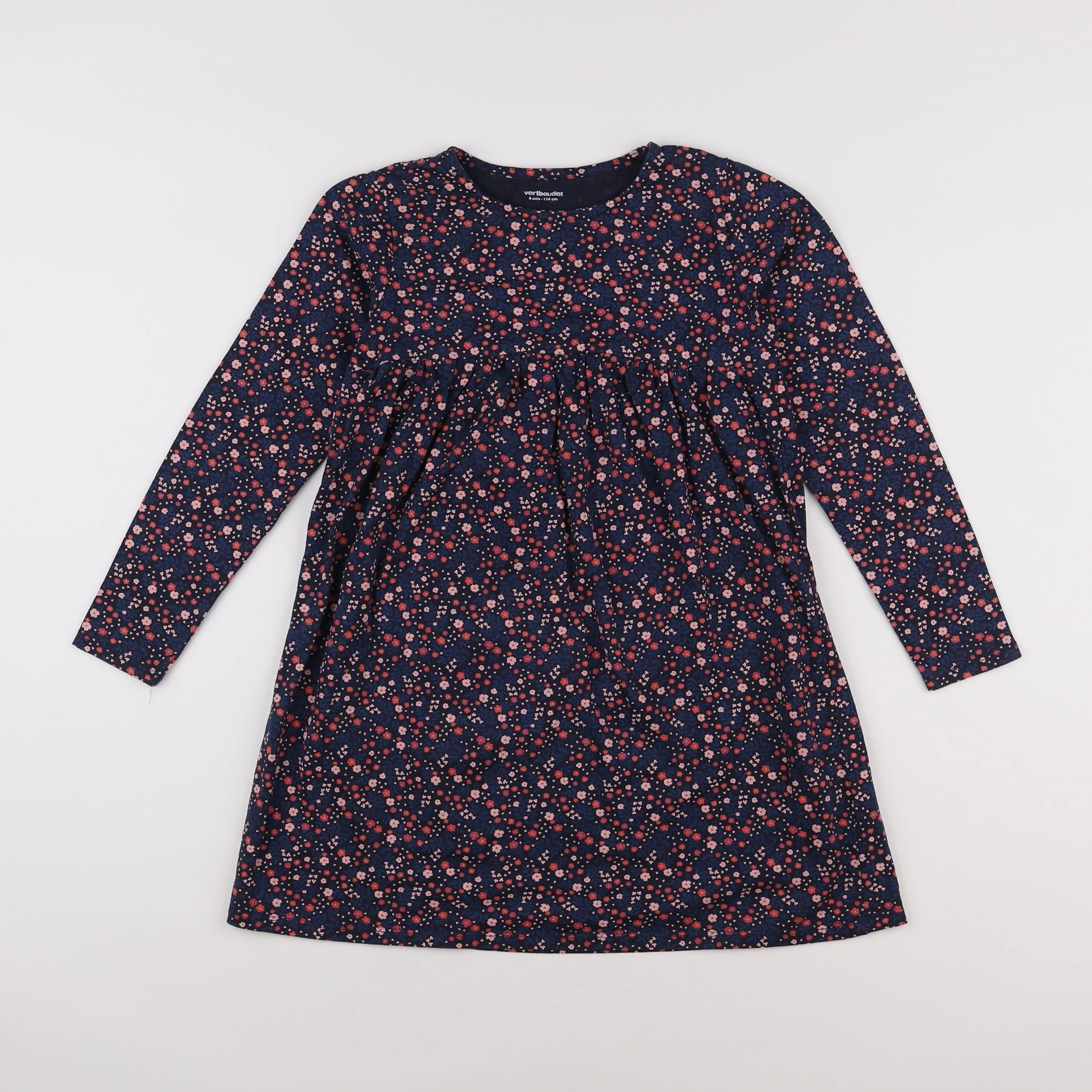 Vertbaudet - robe bleu, rose - 8 ans