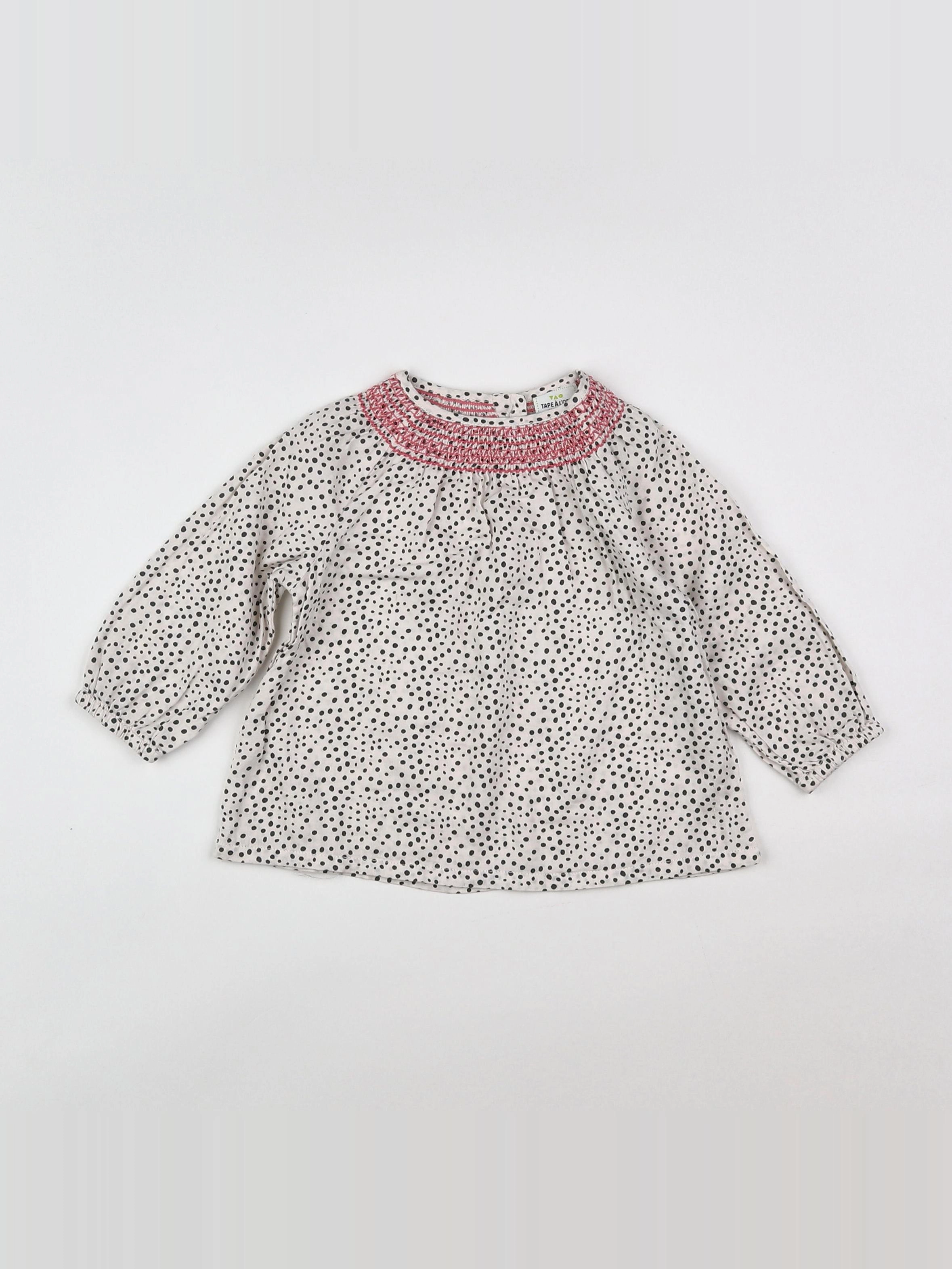 Tape à l'oeil - blouse blanc, noir - 6 mois