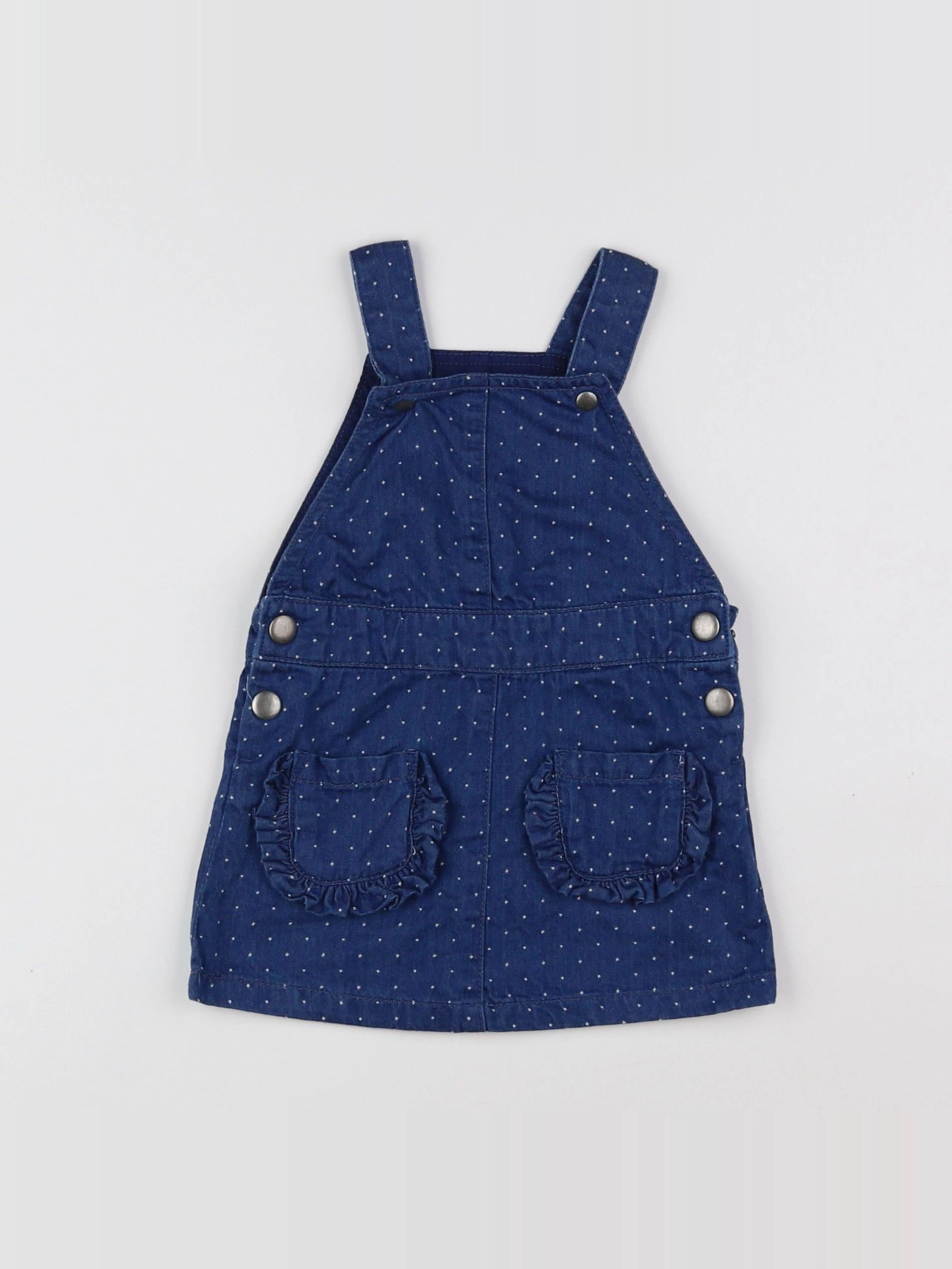 La Redoute - robe blanc, bleu - 9 mois